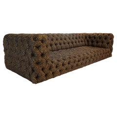 Tufted Leopard Print Sofa