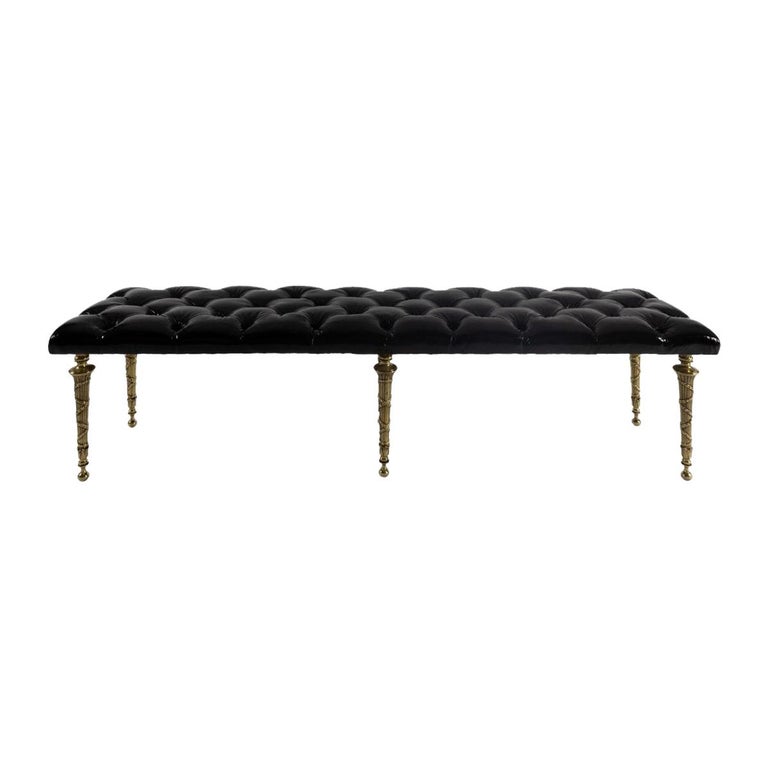 Shop M75 Bench In Velvet With Gold Legs Overstock 26298631