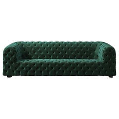 Tufted Rectangular Green Sofa