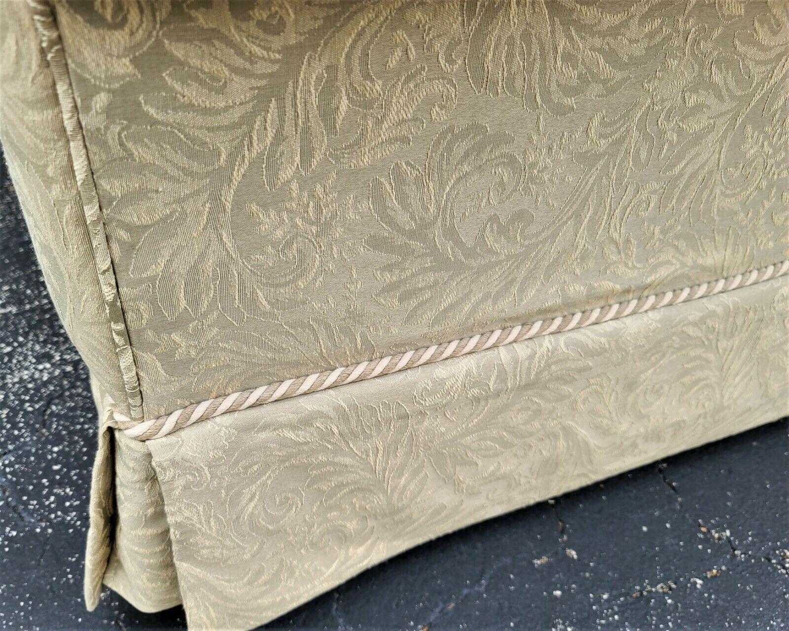 Tufted Roll Arm Damask Lounge Club Chairs  For Sale 2