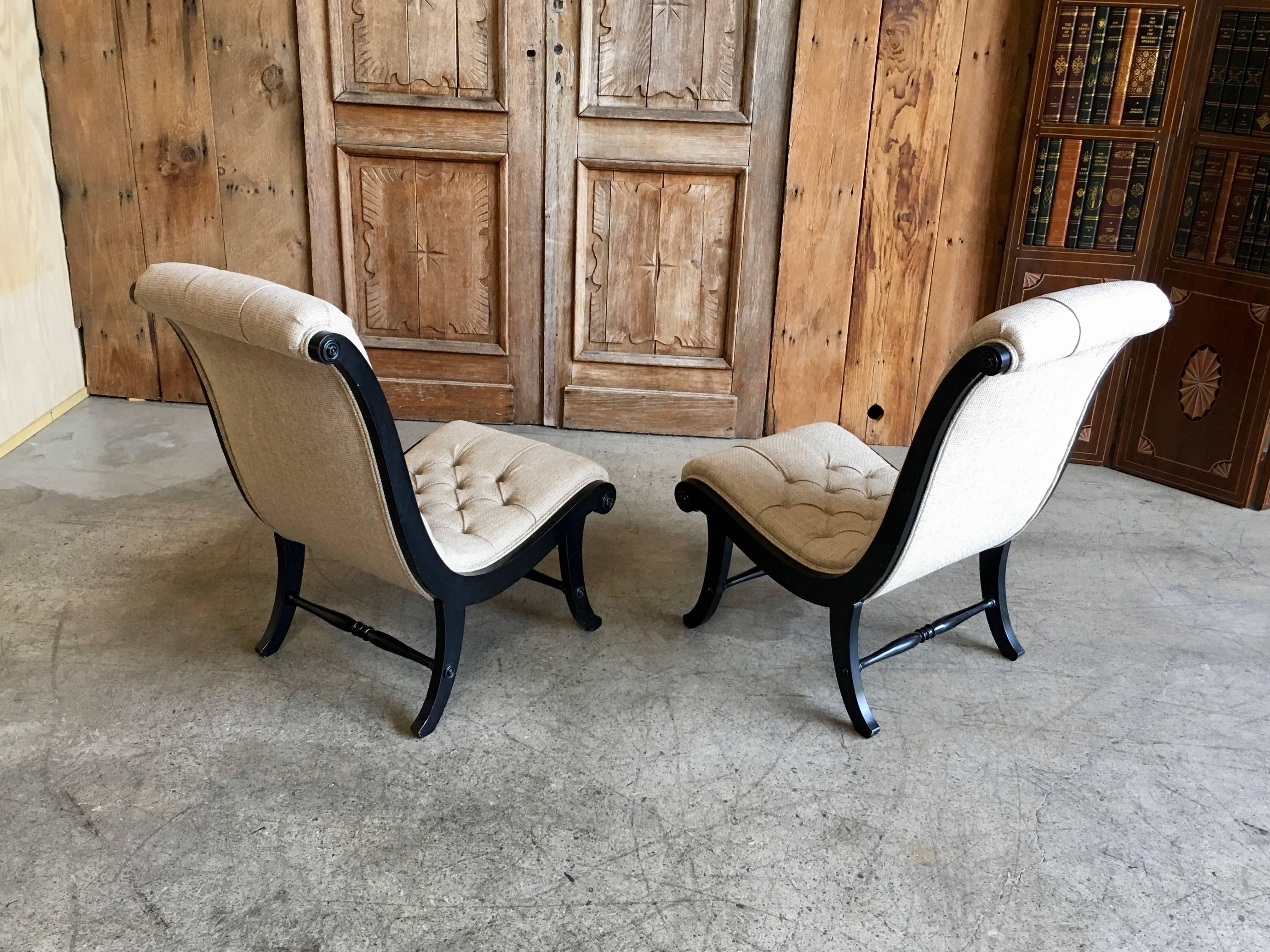 Tufted Slipper Chairs 3