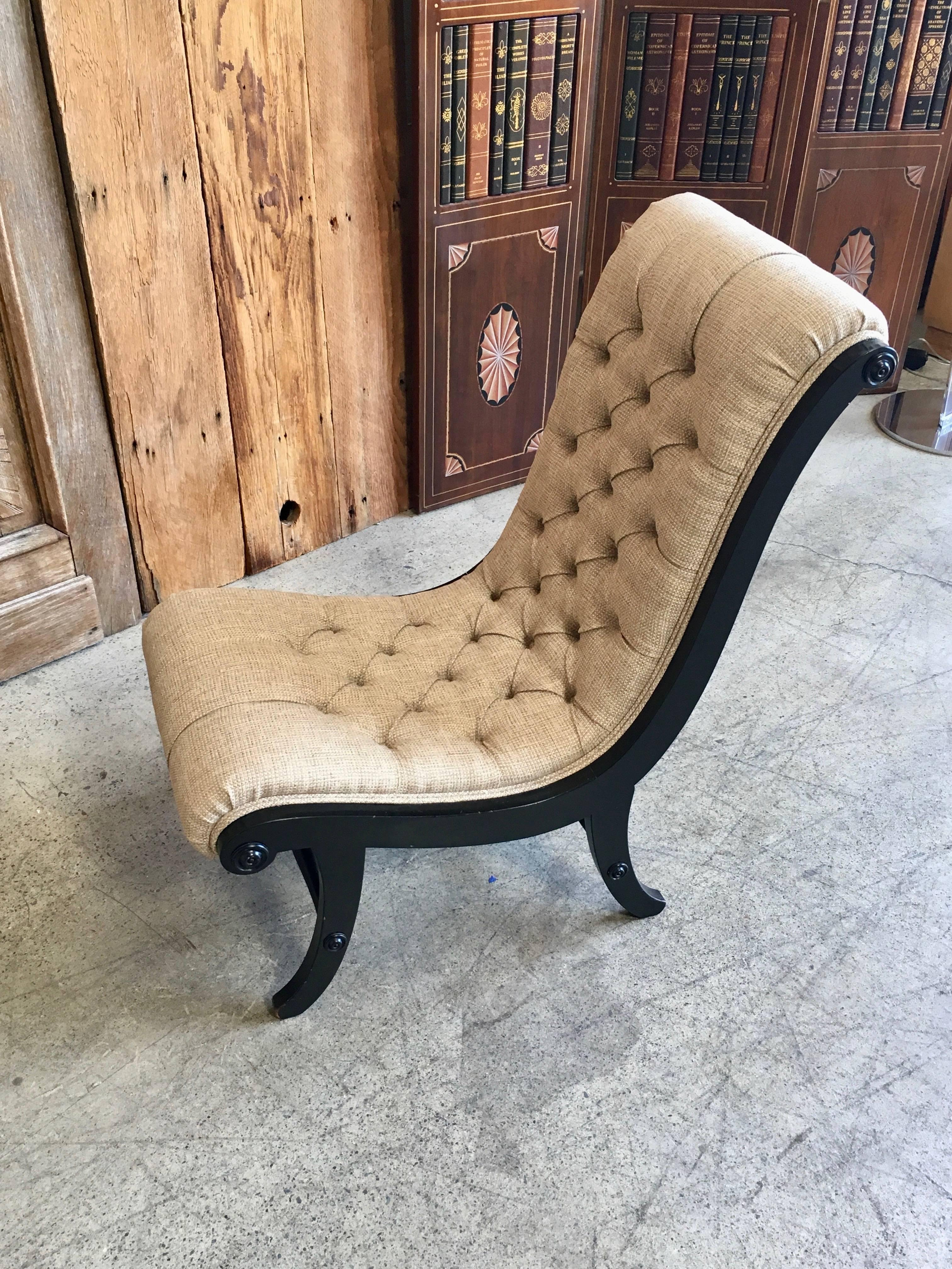 Tufted Slipper Chairs In Good Condition In Denton, TX