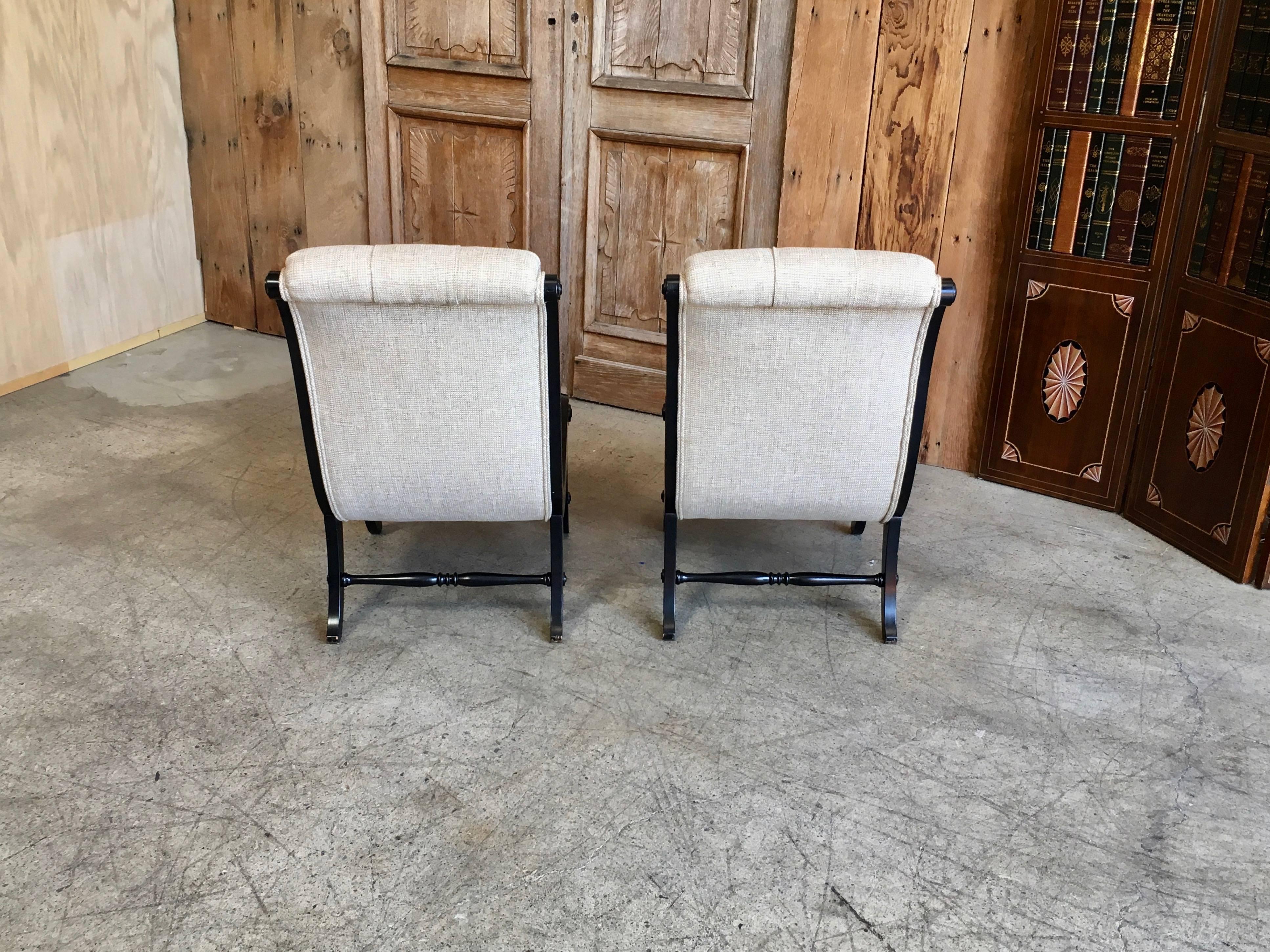 Tufted Slipper Chairs 1