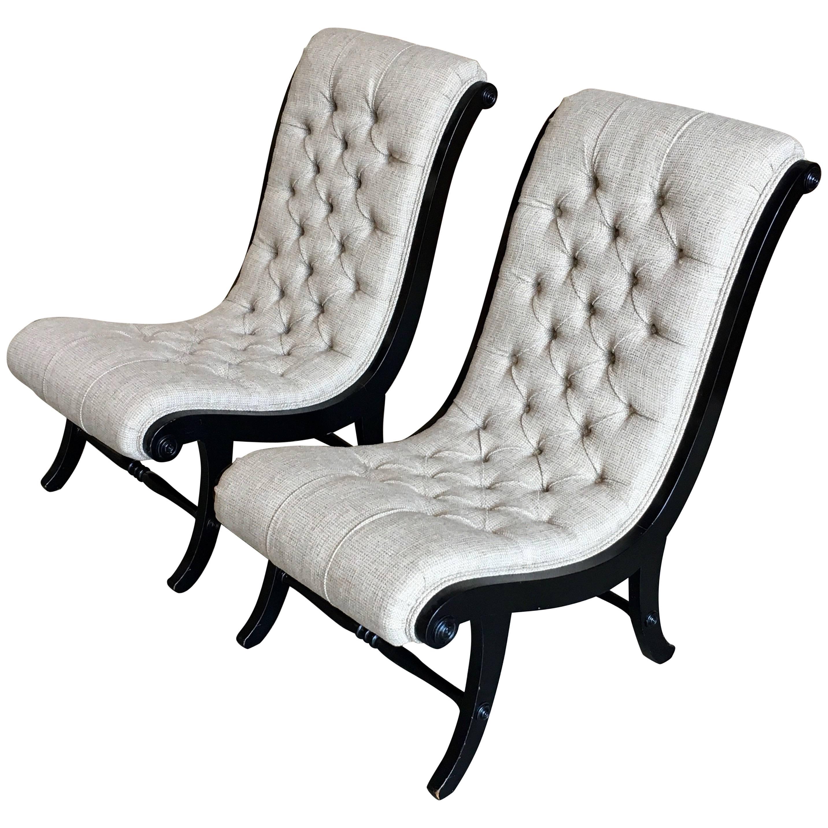 Tufted Slipper Chairs