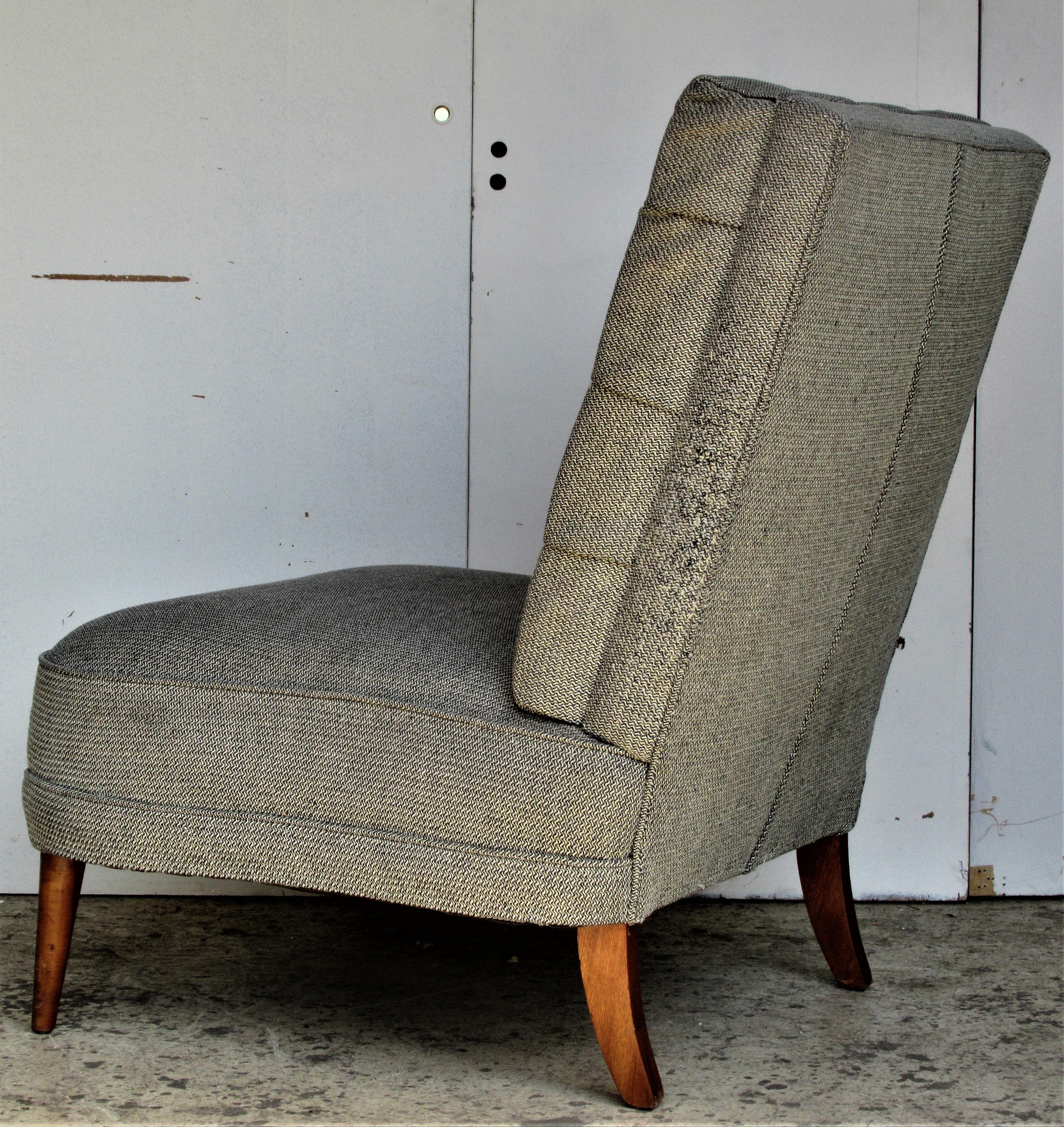 Tufted Slipper Lounge Chair in the Style of Billy Haines 1