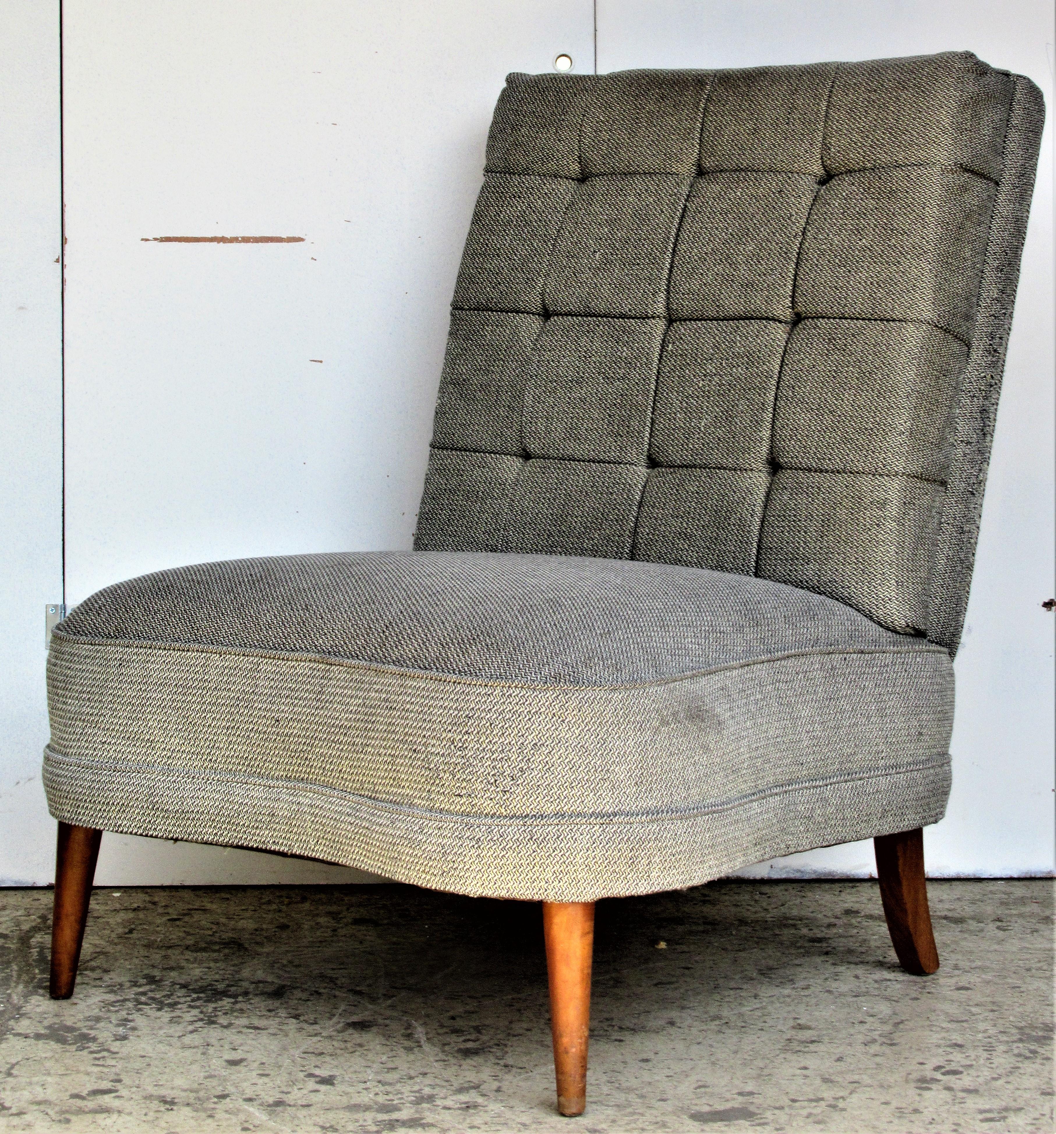 Tufted Slipper Lounge Chair in the Style of Billy Haines 3