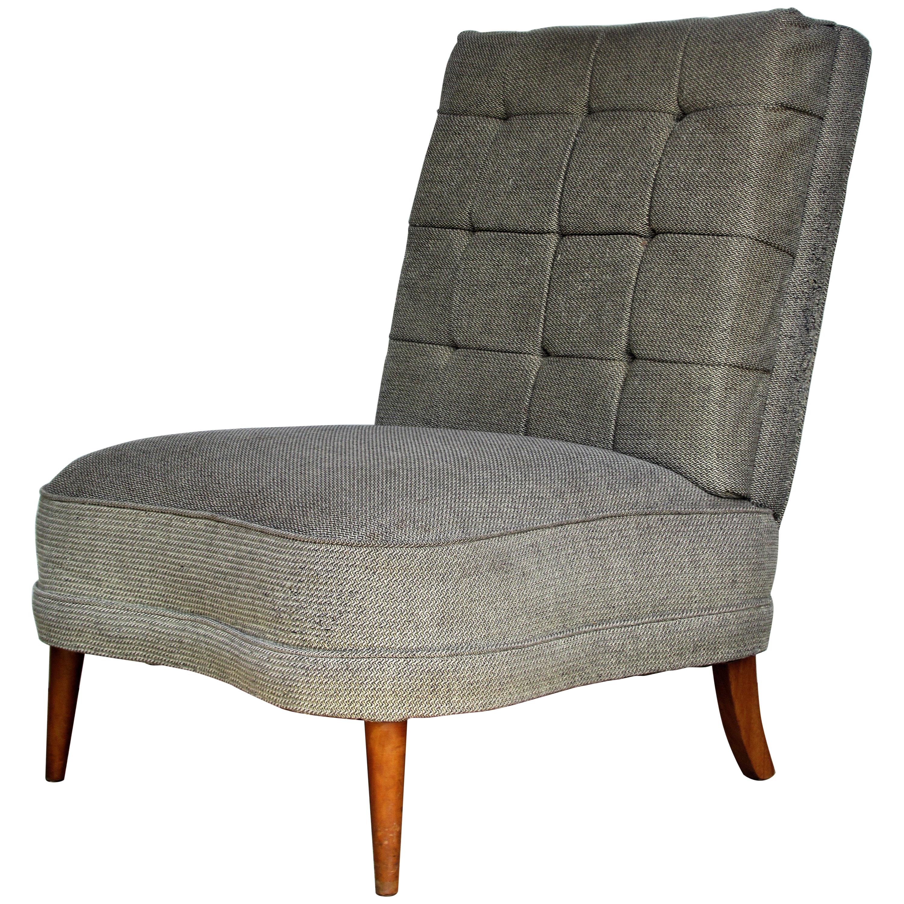 Tufted Slipper Lounge Chair in the Style of Billy Haines