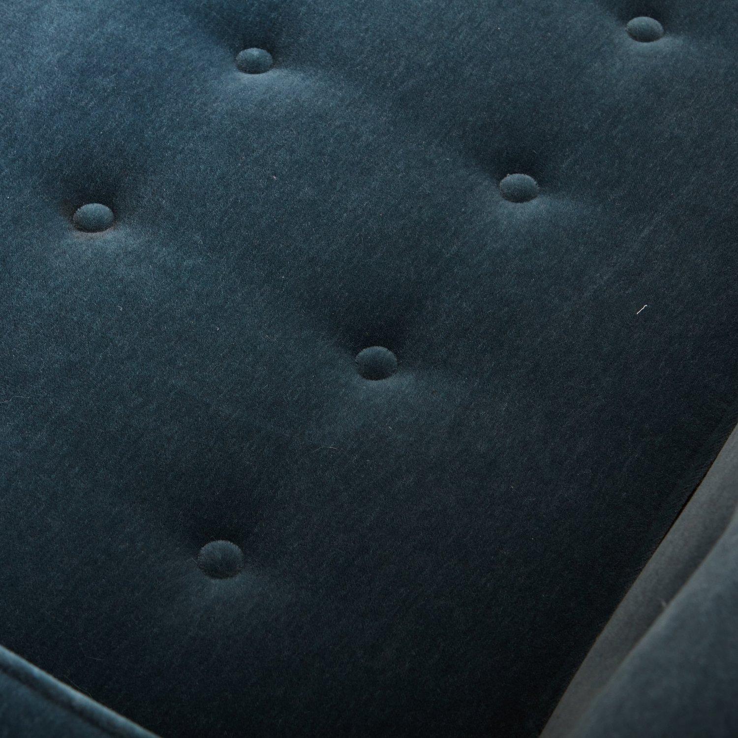 Tufted Sofa in Blue Mohair Attributed to Edward Wormley for Dunbar, USA 1950s For Sale 8