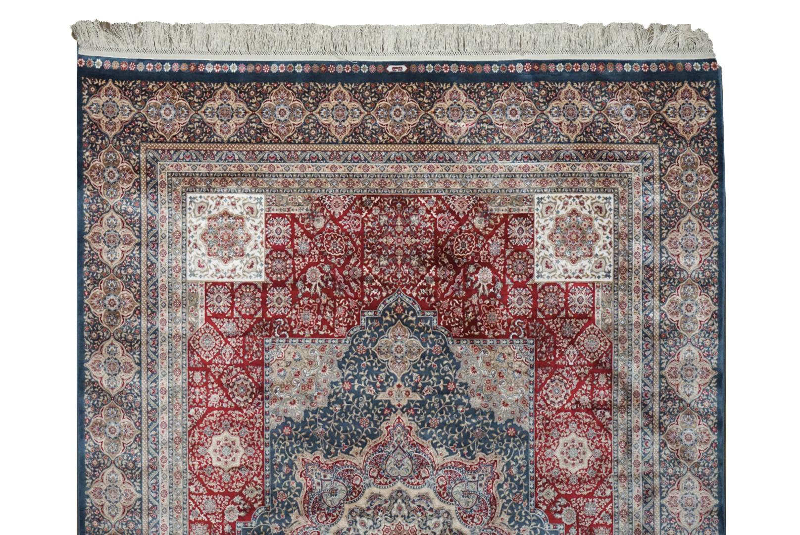 Turkish Tufted Tabriz Pure Silk, 1000 KPSI For Sale