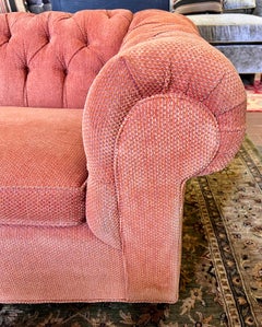 Tufted Upholstered Chesterfield Rolled Arm Sofa