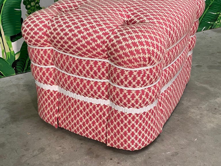 Tufted Upholstered Ottoman Footstool For Sale at 1stDibs