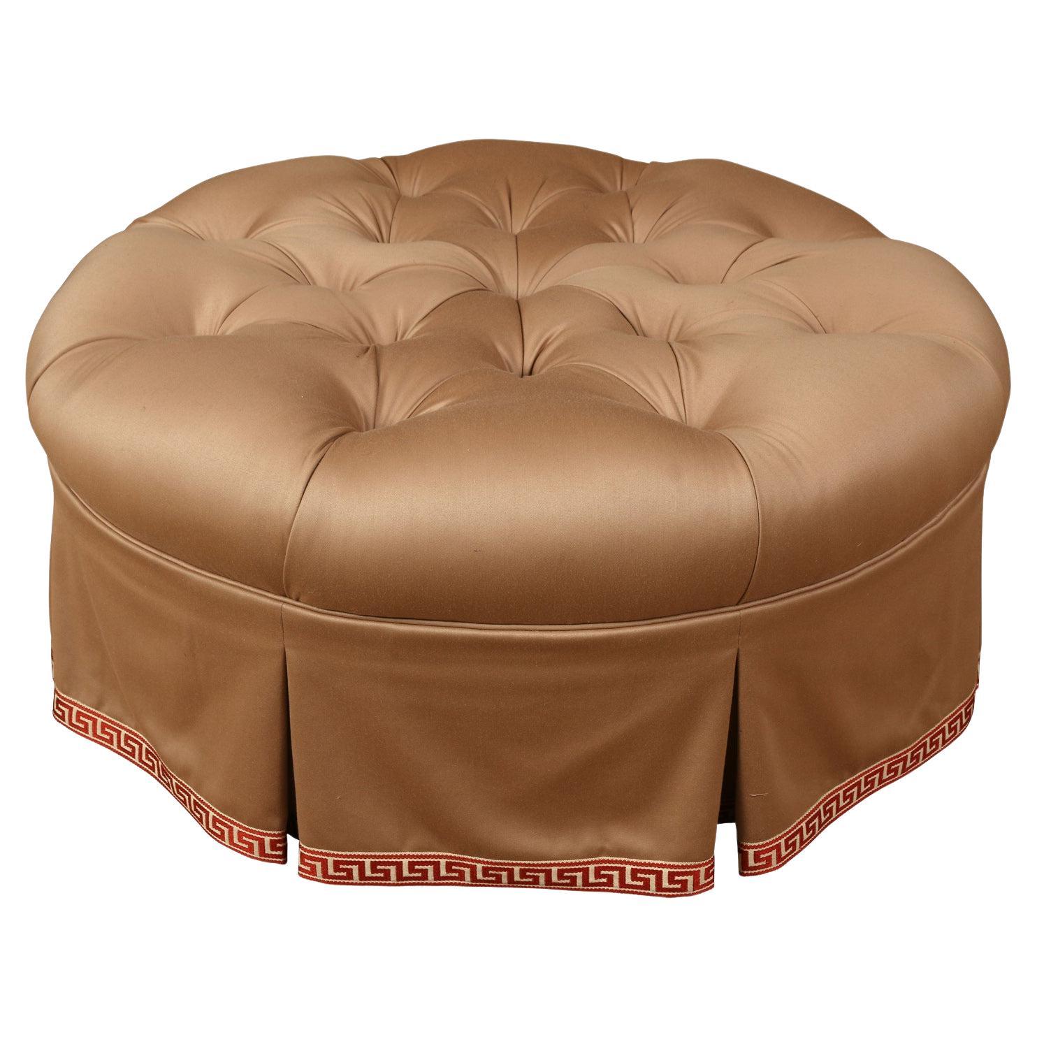 Tufted Upholstered Ottoman For Sale