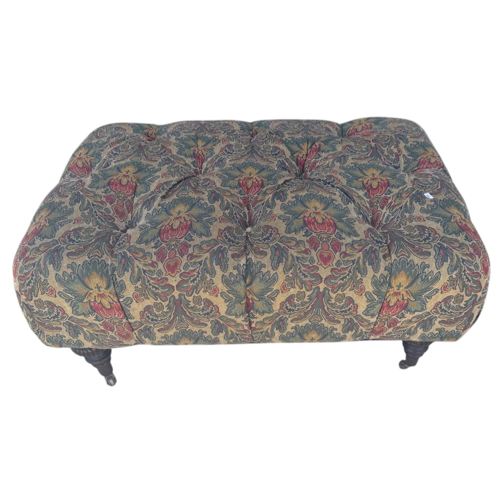 Tufted Upholstered Ottoman For Sale