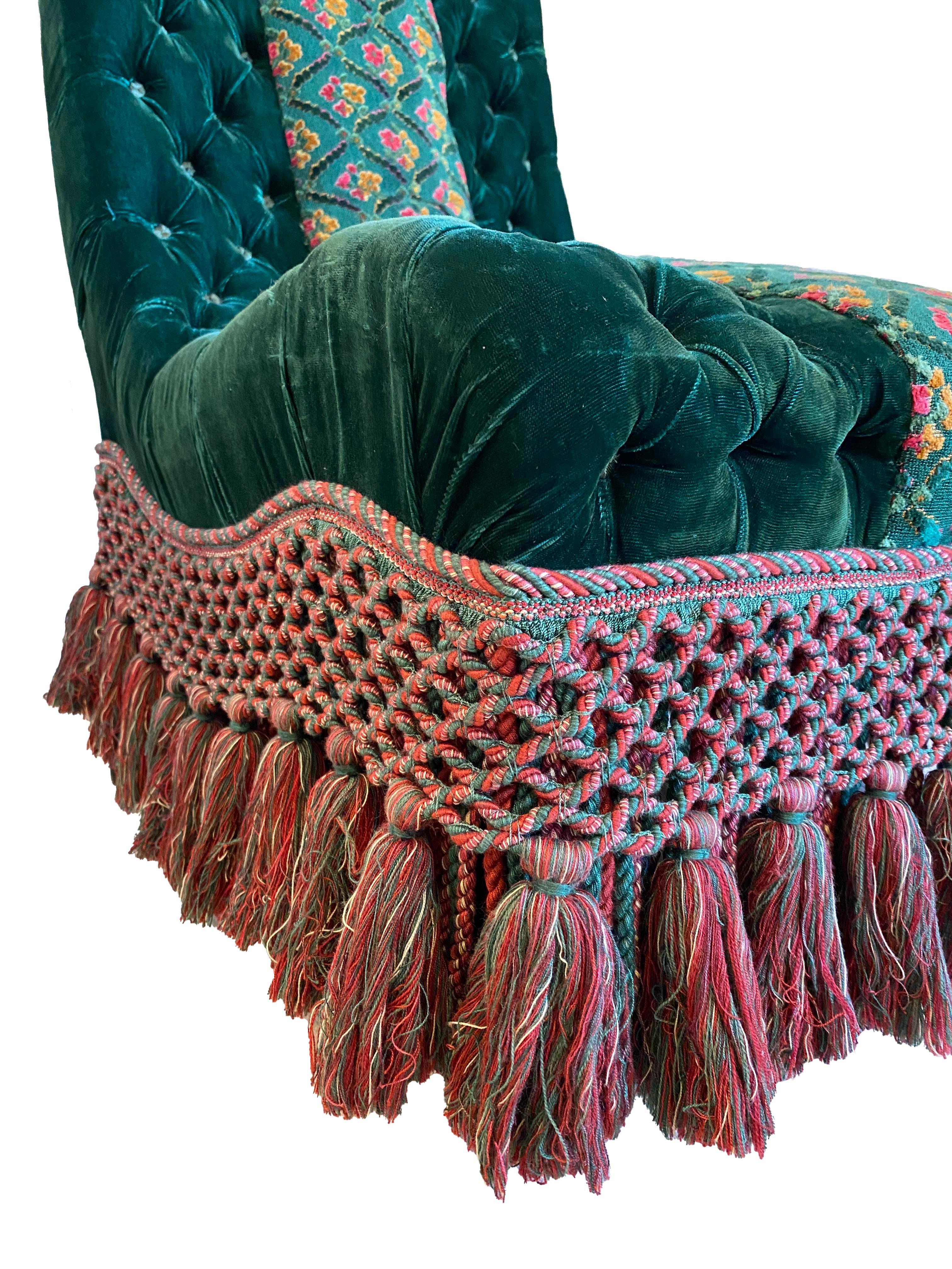 Chauffeuse en velours touffeté - Collection Ann & Gordon Getty en vente 4