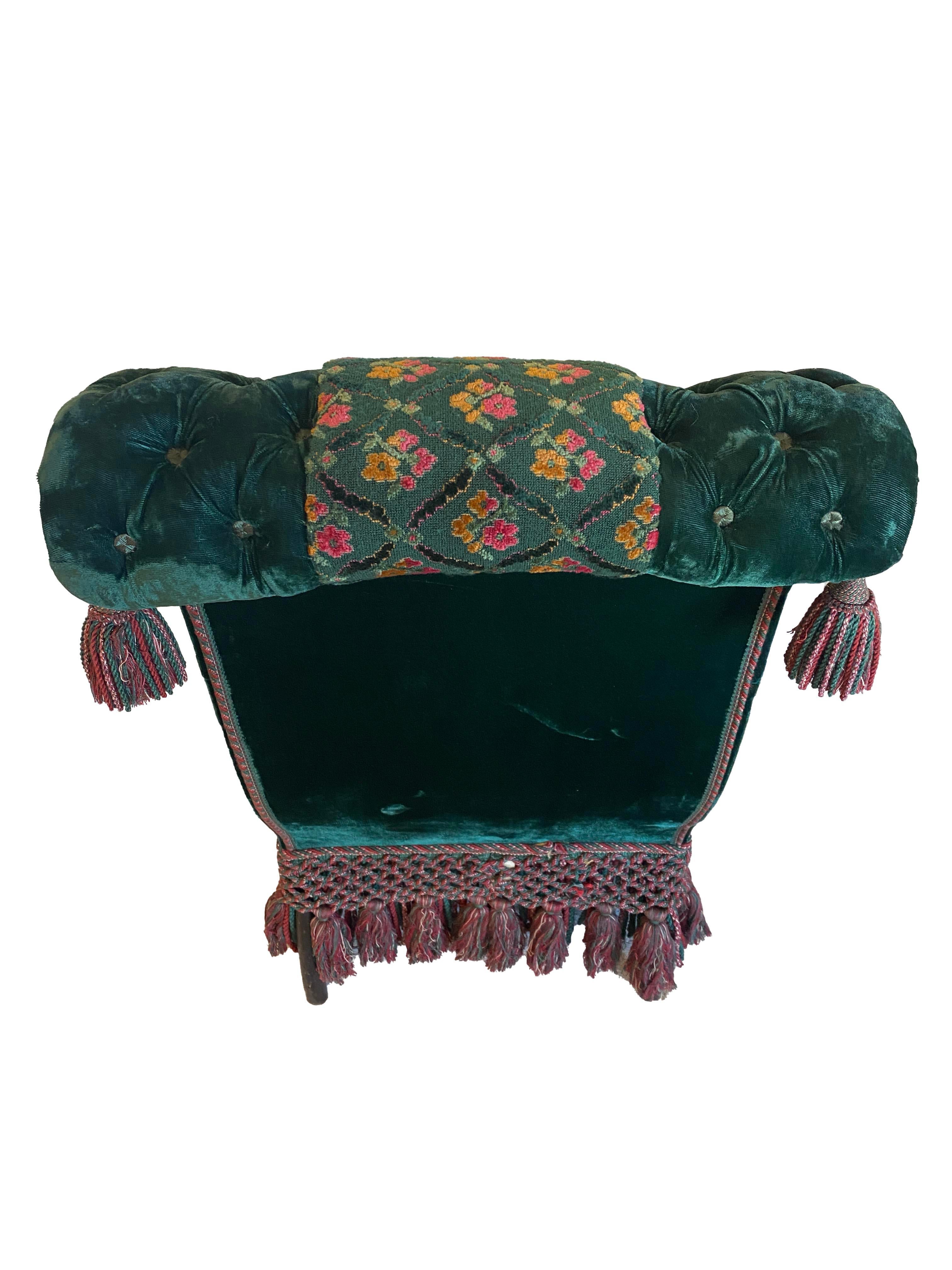 Chauffeuse en velours touffeté - Collection Ann & Gordon Getty en vente 7