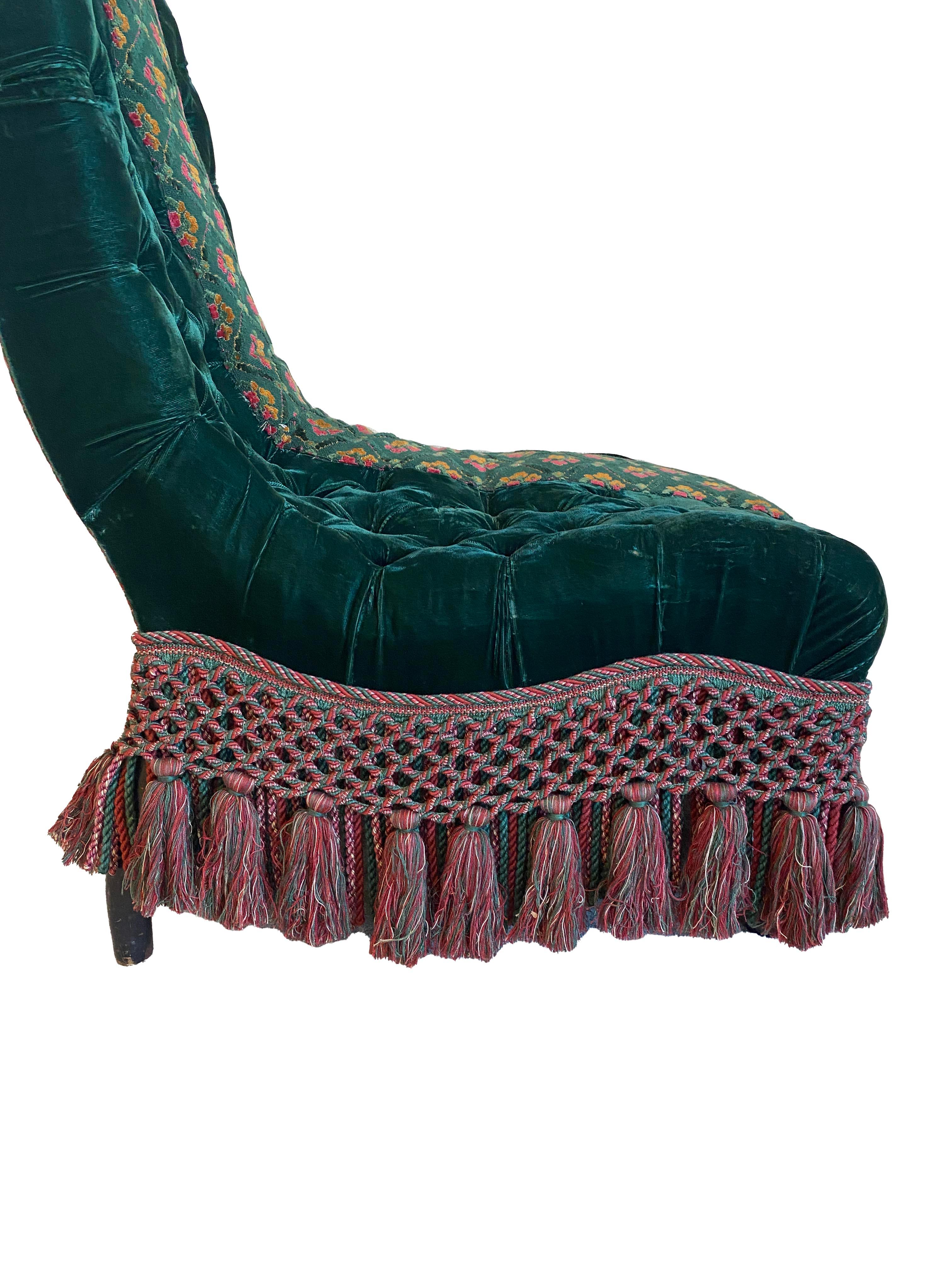 Chauffeuse en velours touffeté - Collection Ann & Gordon Getty en vente 2
