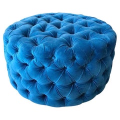 Tufted Velvet Ottoman - Made to order, round, square, rectangular