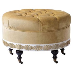Tufted Velvet Round Ottoman