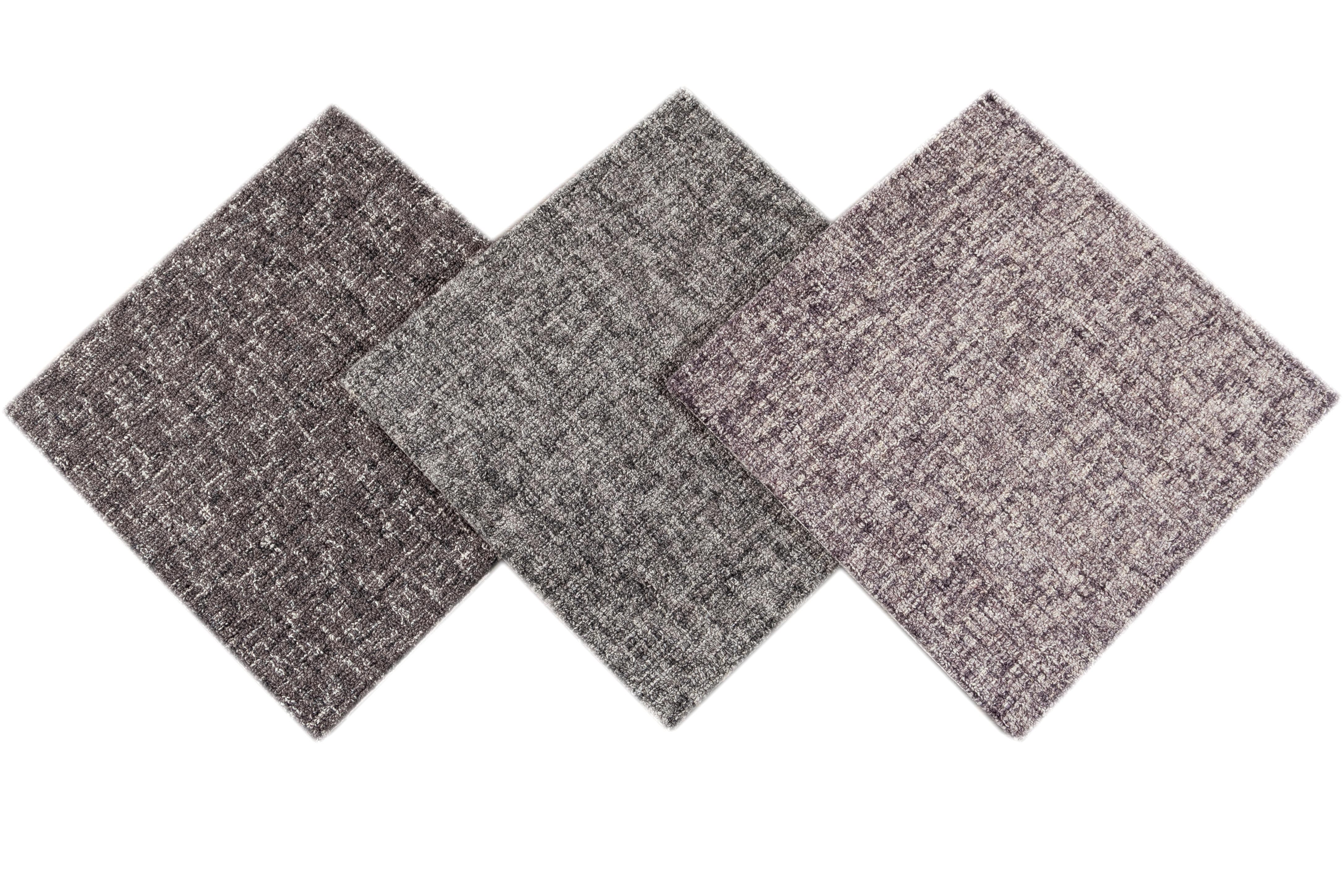 Tufted wool custom rug. Custom sizes and colors made-to-order.

Material: Tufted wool
Lead time: Approximate 12 weeks
Available colors: 20+ shades and styles
Made in India.

(Note: Pricing listed is for an 8'x10' rug.).
 