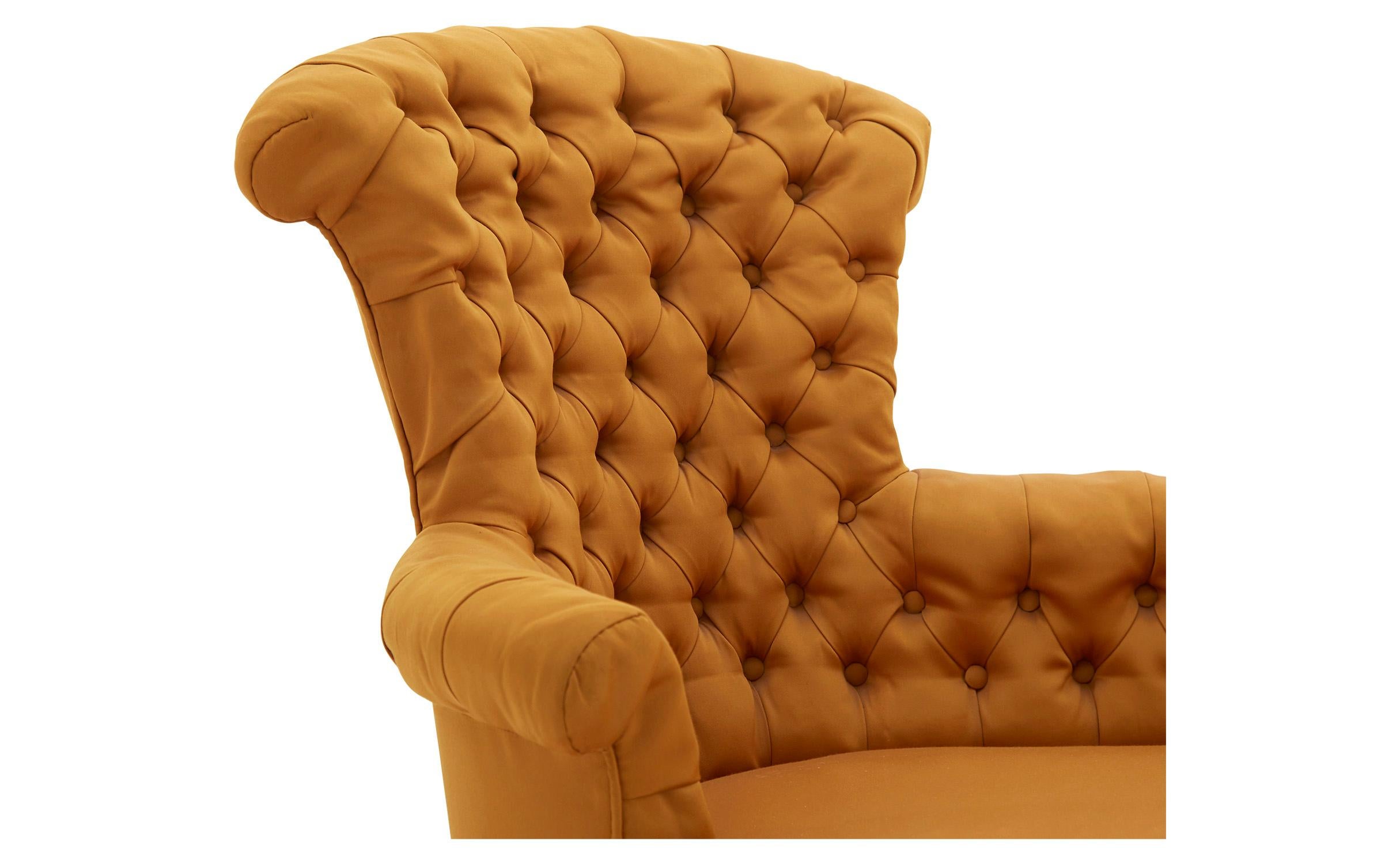 20th Century Tufted Yellow Chaise Lounge