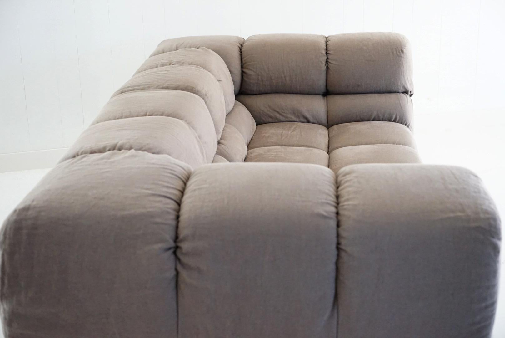 Tufty Time Sofa in Greige Linen by Patricia Urquiola for B&B Italia, Signed 2015 3