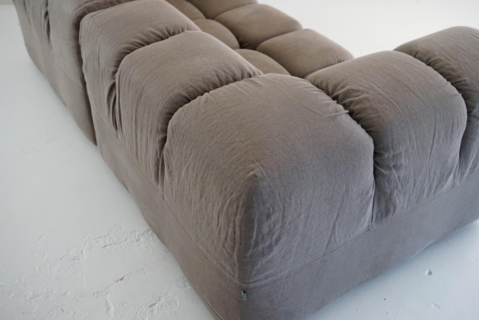 Tufty Time Sofa in Greige Linen by Patricia Urquiola for B&B Italia, Signed 2015 7