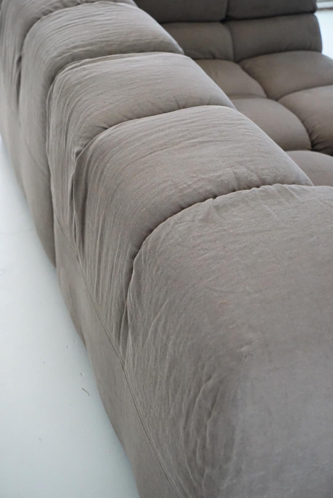 Tufty Time Sofa in Greige Linen by Patricia Urquiola for B&B Italia, Signed 2015 8