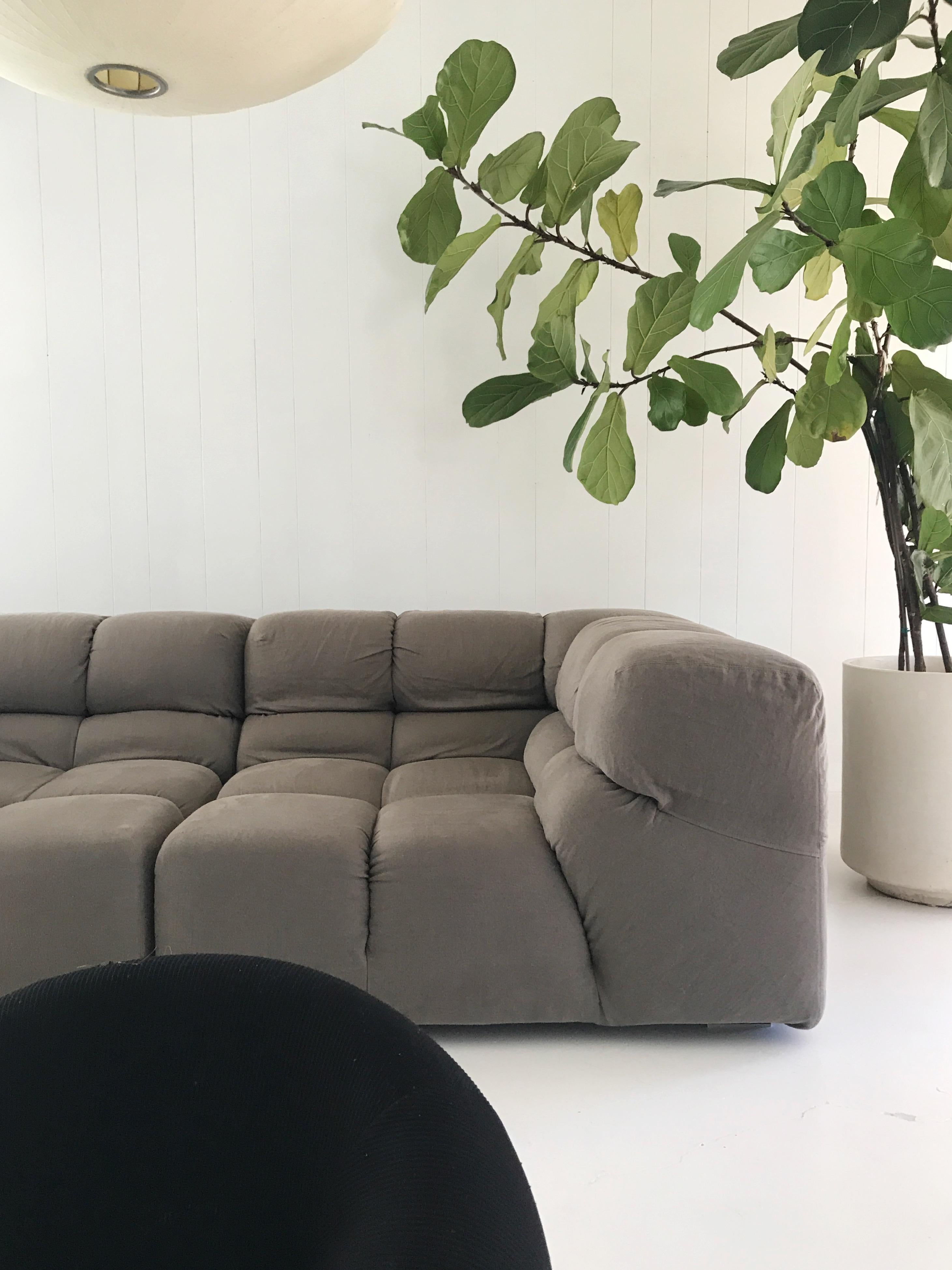 Modern Tufty Time Sofa in Greige Linen by Patricia Urquiola for B&B Italia, Signed 2015