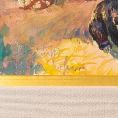 Tug of War Original Watercolor by Walter M. Baumhofer