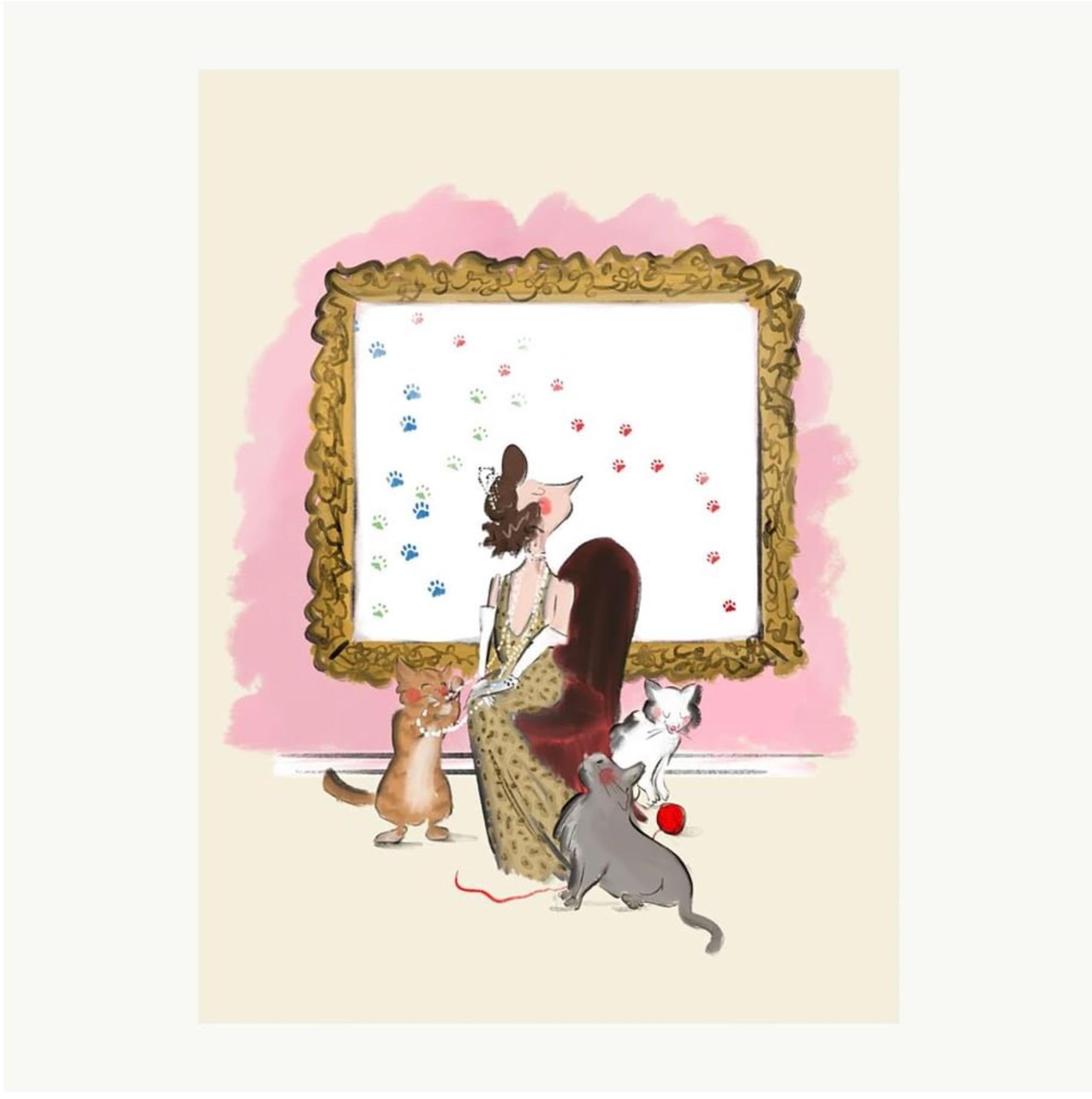 L'amateur de chats - Print de Tug Rice