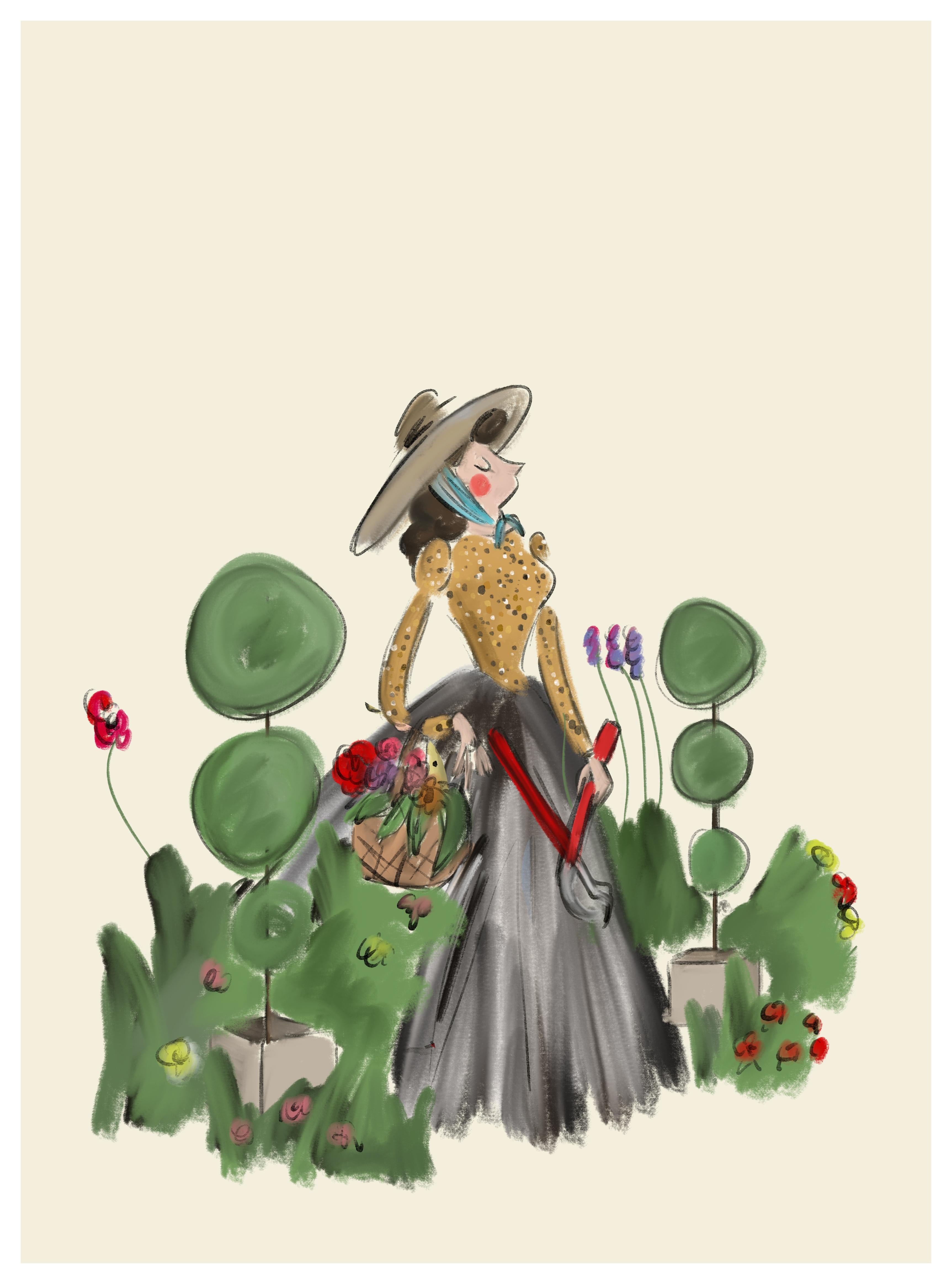 Tug Rice Figurative Print - The Gardener