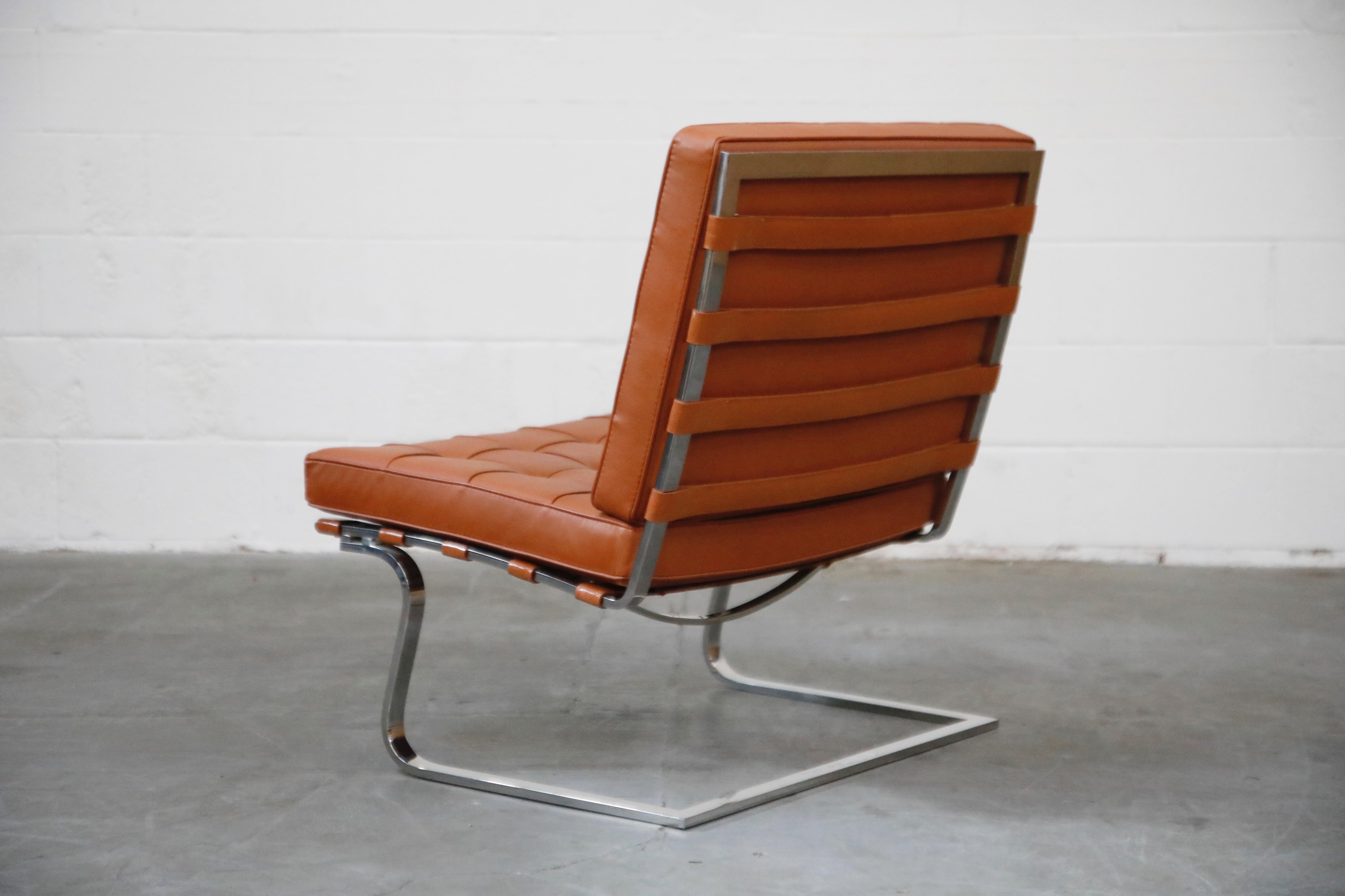 Mid-Century Modern Tugendhat Lounge Chair by Mies van der Rohe for Knoll Associates, 1960s, Signed
