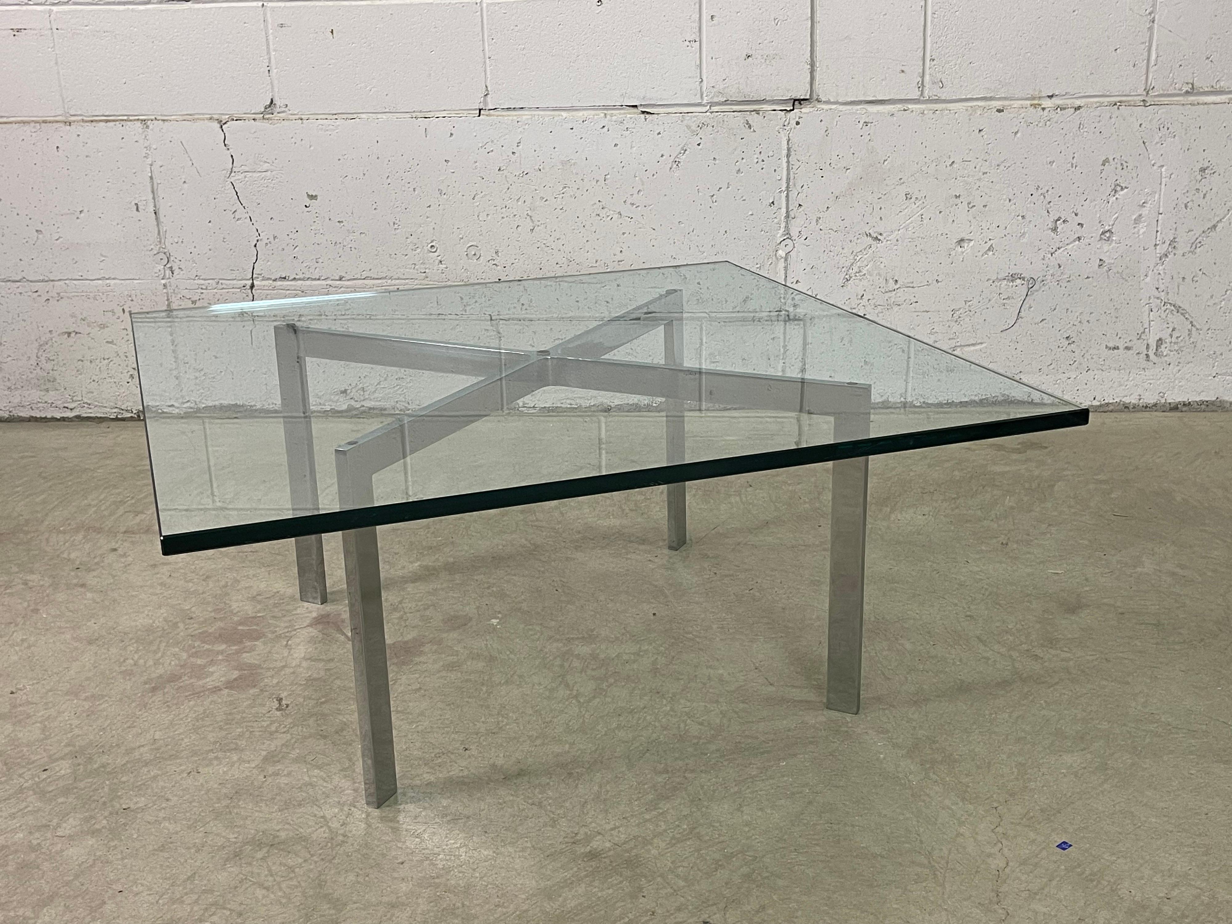 Mid-Century Modern Tugendhat Style Coffee Table Designed by Ludwig Mies Van Der Roche For Sale