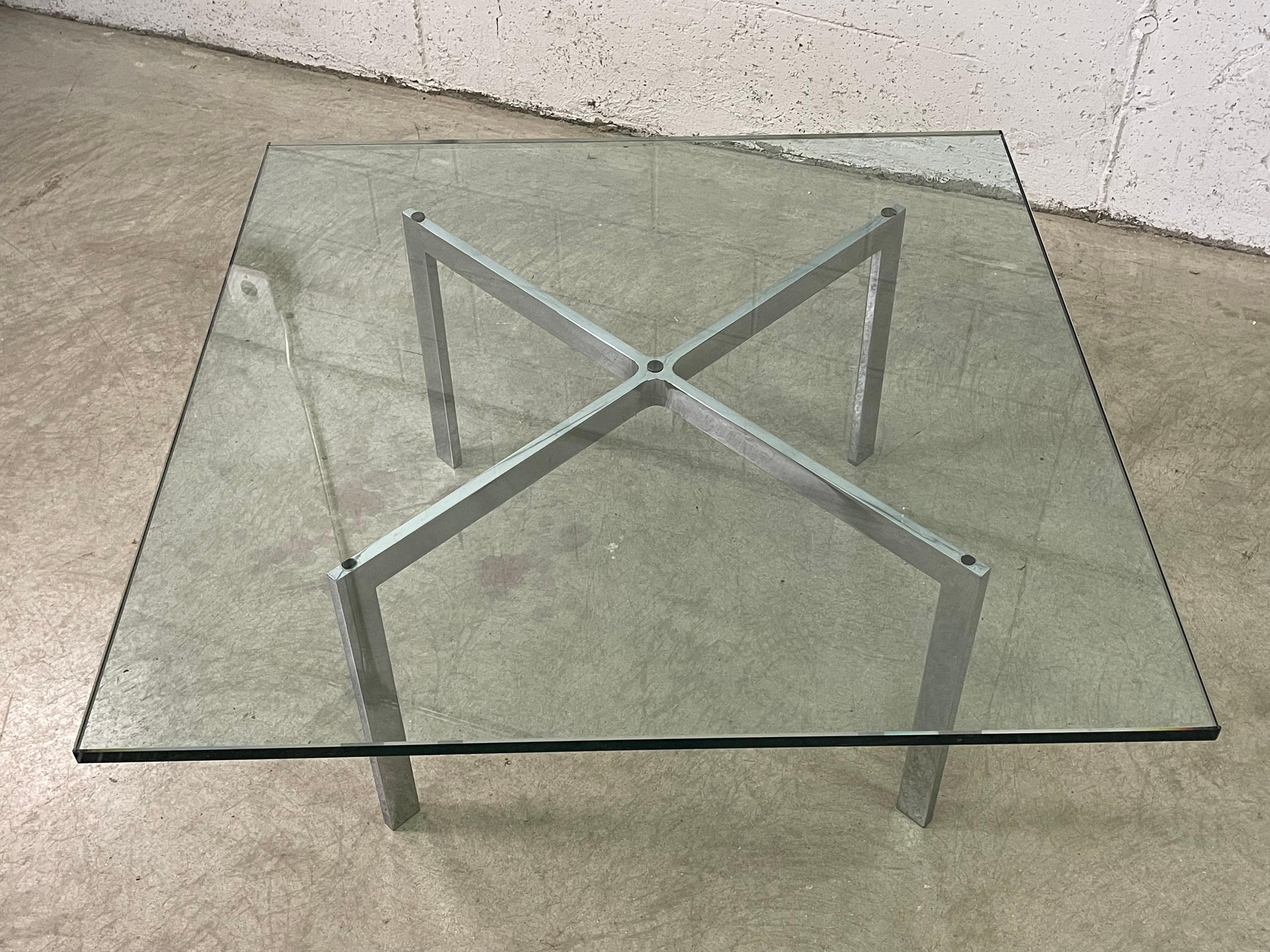 20th Century Tugendhat Style Coffee Table Designed by Ludwig Mies Van Der Roche For Sale