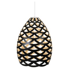 Lámpara colgante grande «Tui», de contrachapado de bambú pintado por un lado, diseñada por David Trubridge