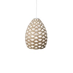 Tui Small Pendant Lamp in 1 Side Painted Bamboo Plywood by David Trubridge