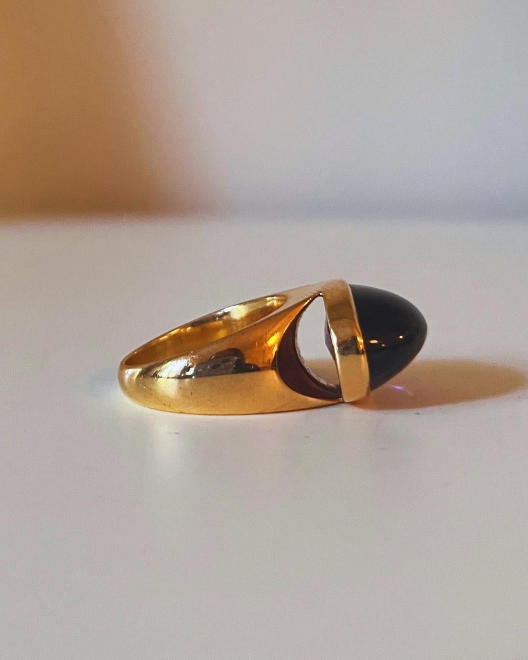 Tuk Fischer for Georg Jensen Amethyst and Yellow Gold Ring, Circa 1970 For Sale 1