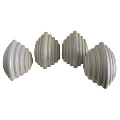 Retro "TUKI" pearly white wall lamp by Kazuide Takahama for Sirrah 4 available, Italy