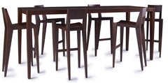 Tula Tasting Table, Bar Height, Walnut, Seats Six-Eight, Handcrafted, Modern