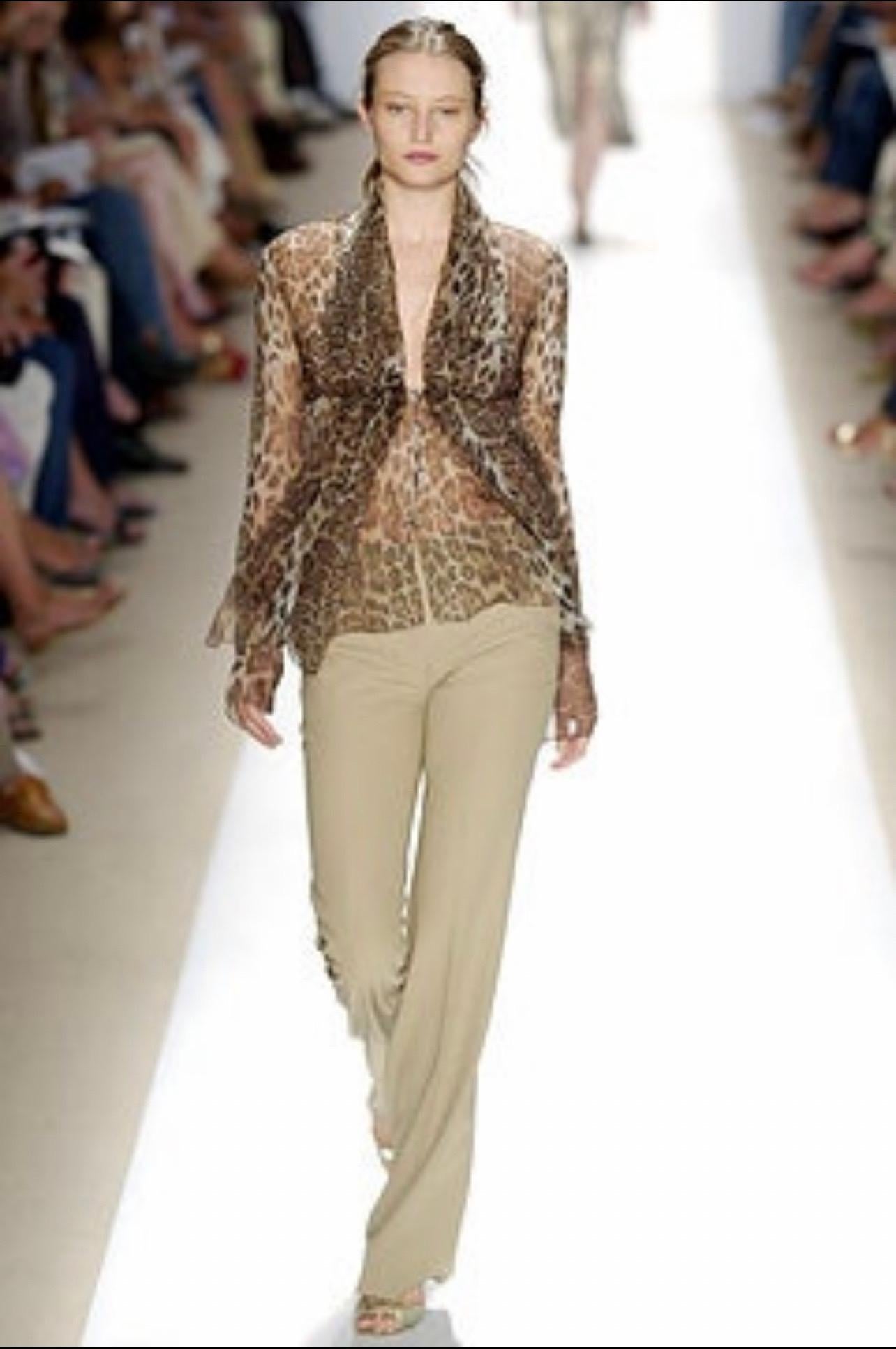 Women's Tuleh Spring 2005 Sheer Leopard Print Silk Chiffon Maxi Dress or Duster Vest For Sale