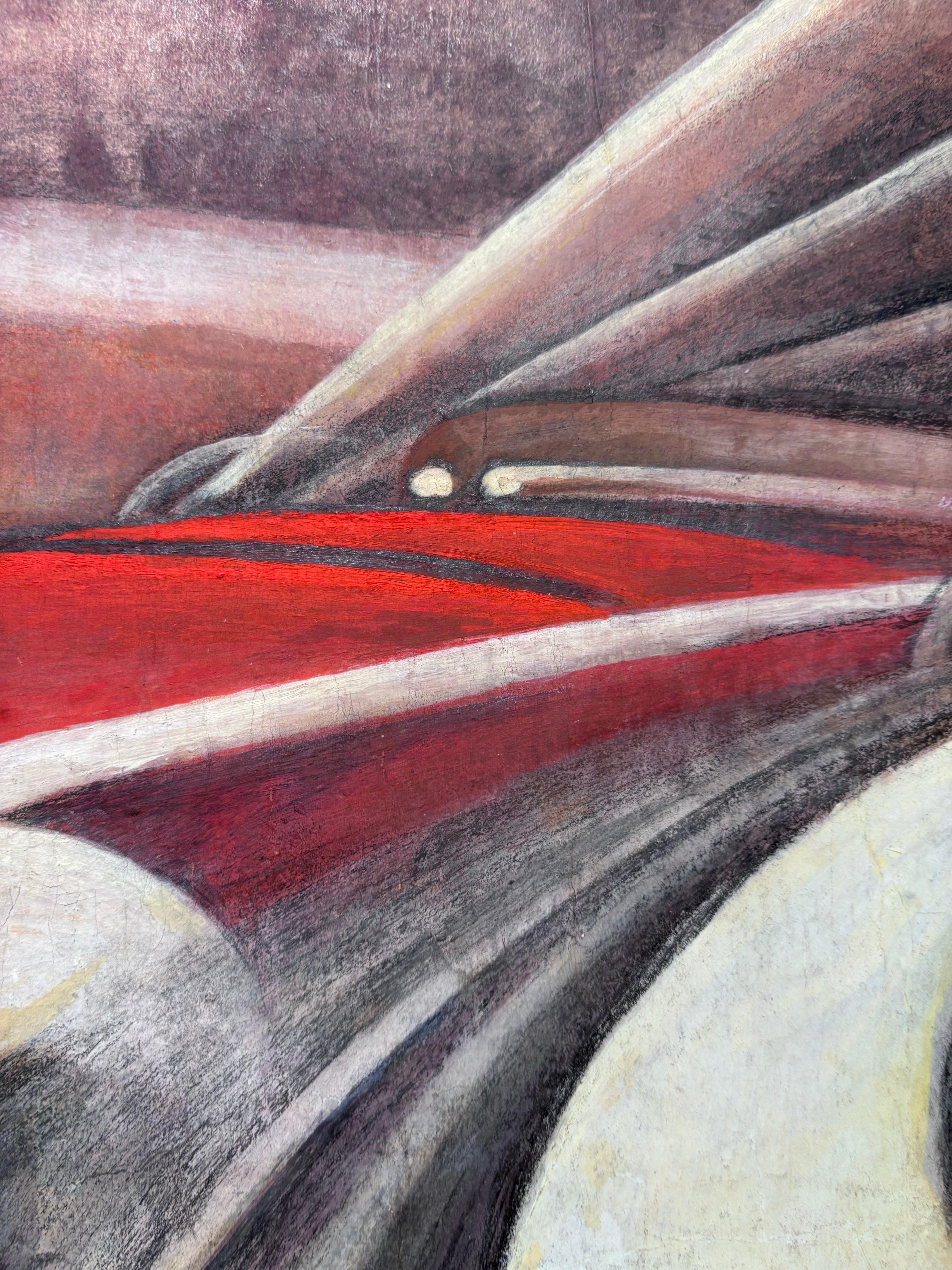 Studio per l'opera - Le forze della curva- auto in corsa cm. 71 x 36 1930 im Angebot 6