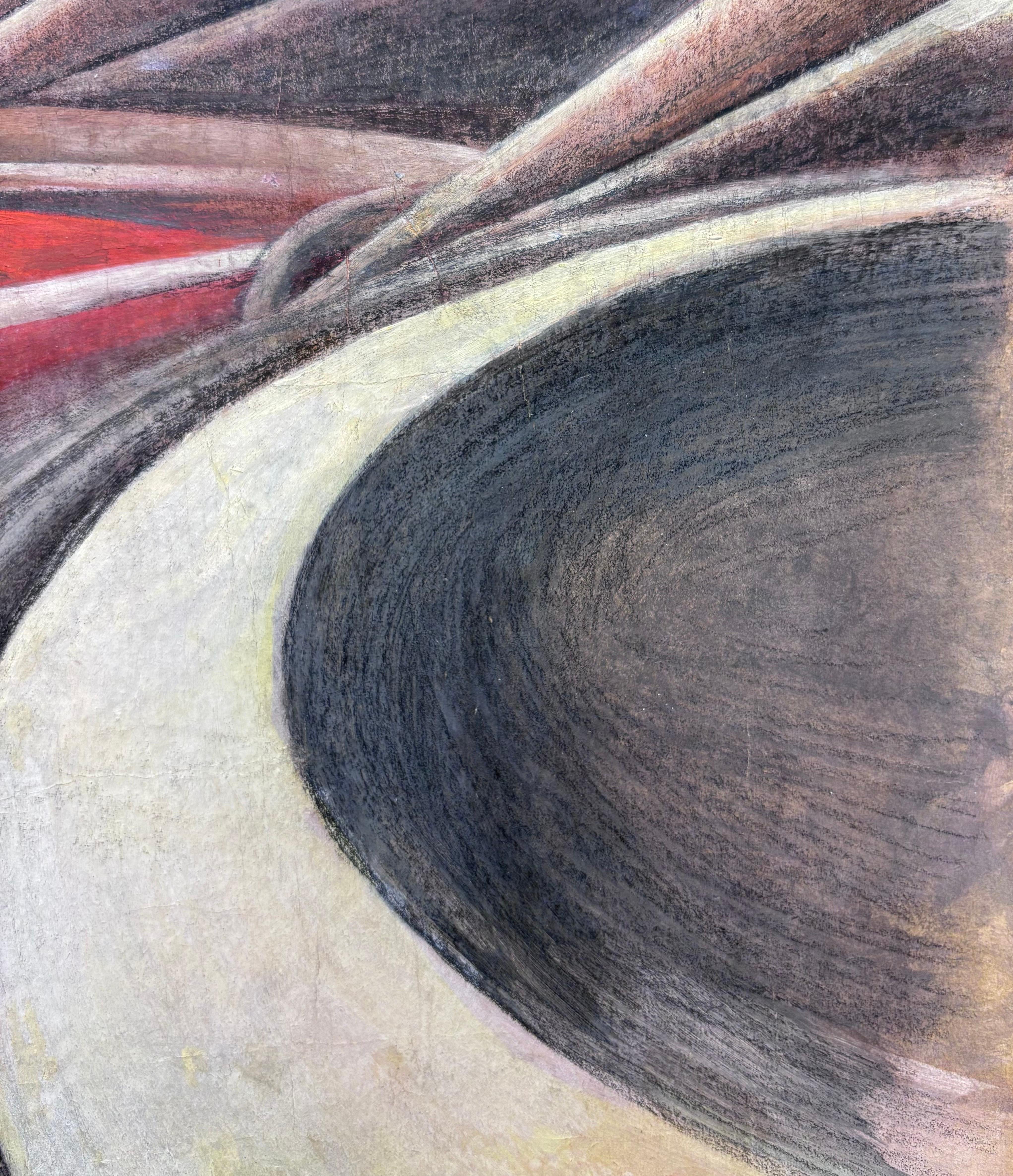 Studio per l'opera - Le forze della curva- auto in corsa cm. 71 x 36 1930 im Angebot 1