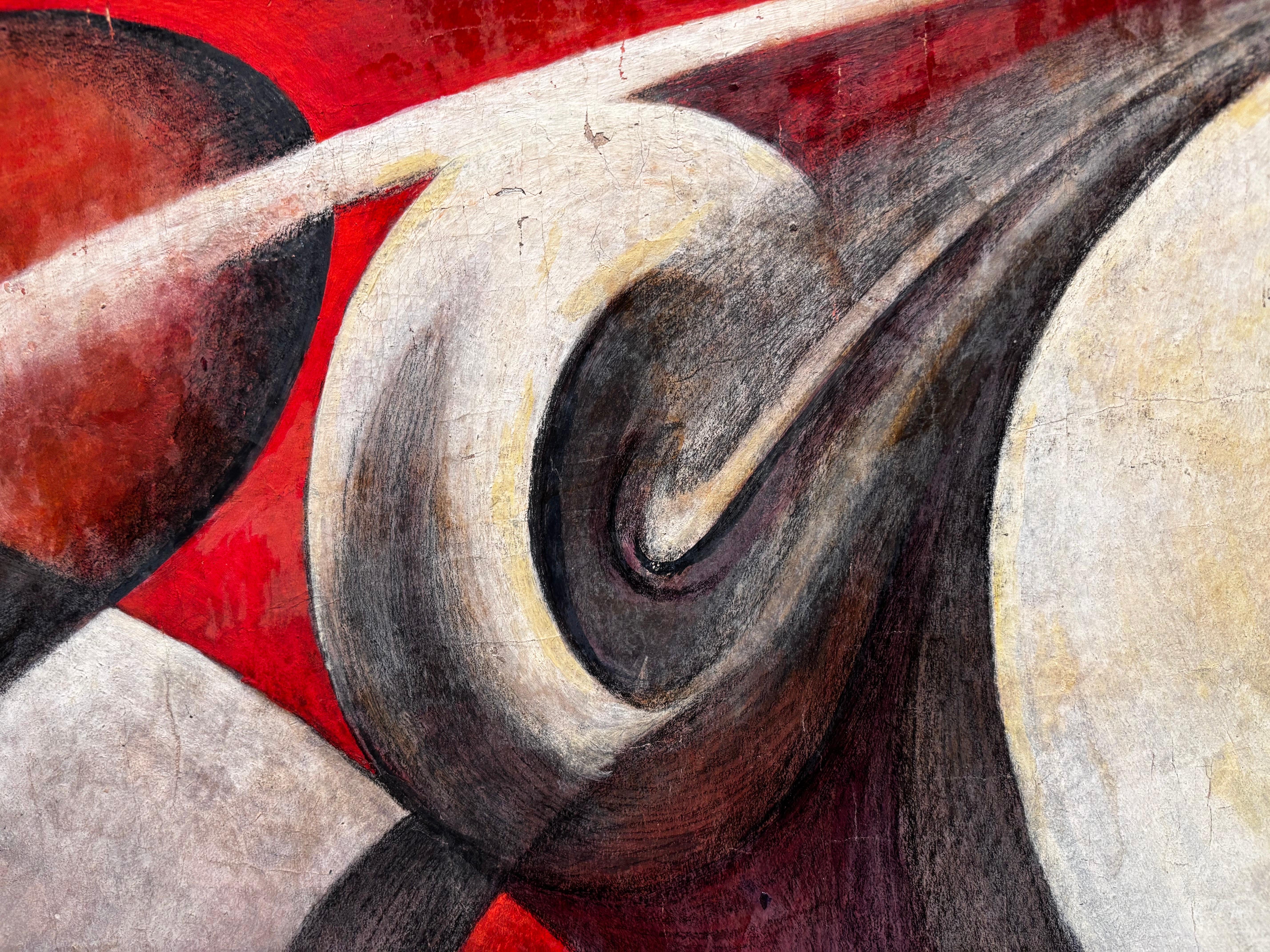 Studio per l'opera - Le forze della curva- auto in corsa cm. 71 x 36 1930 im Angebot 2