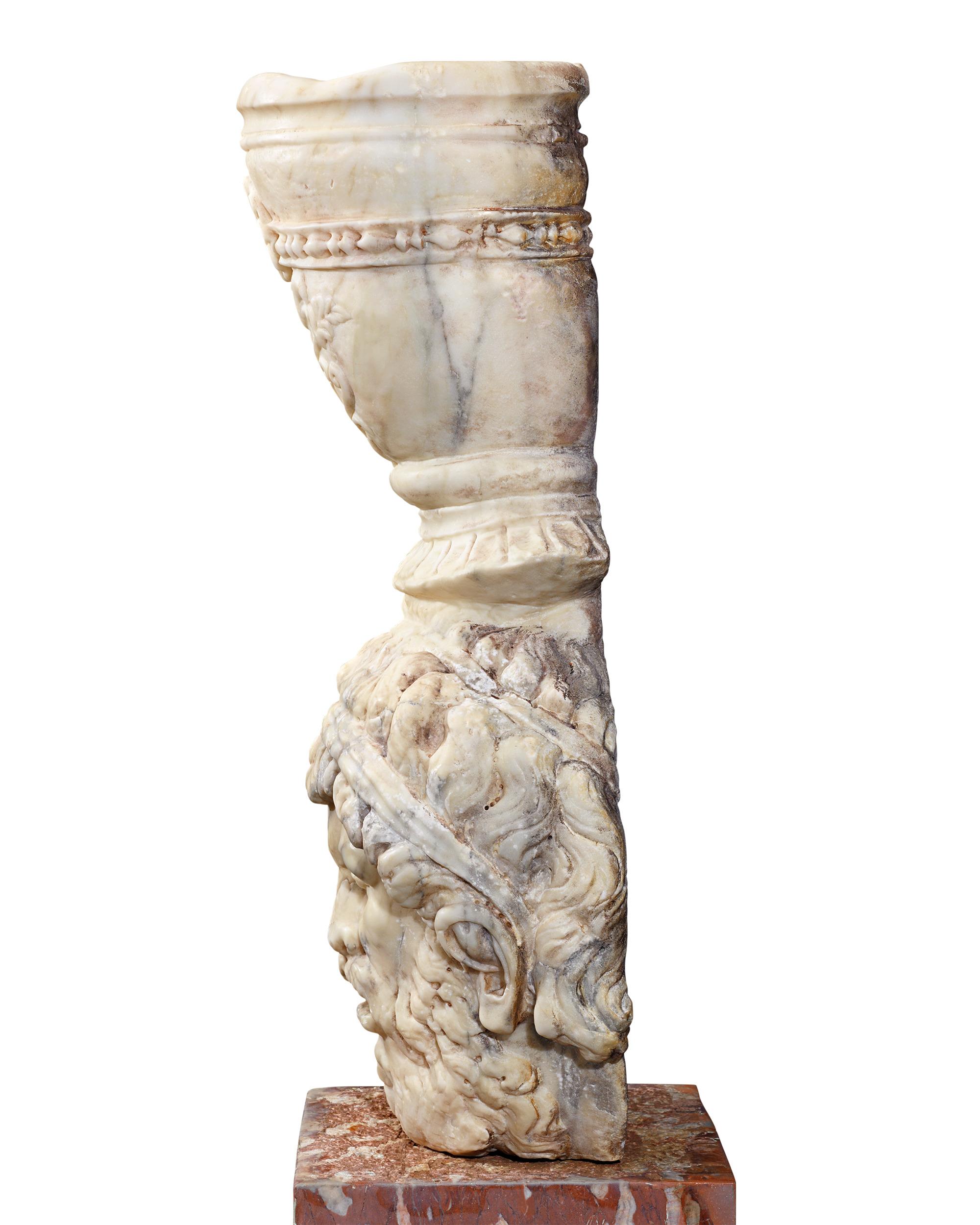 Carved Tulio Lombardo Style Marble Fountain For Sale