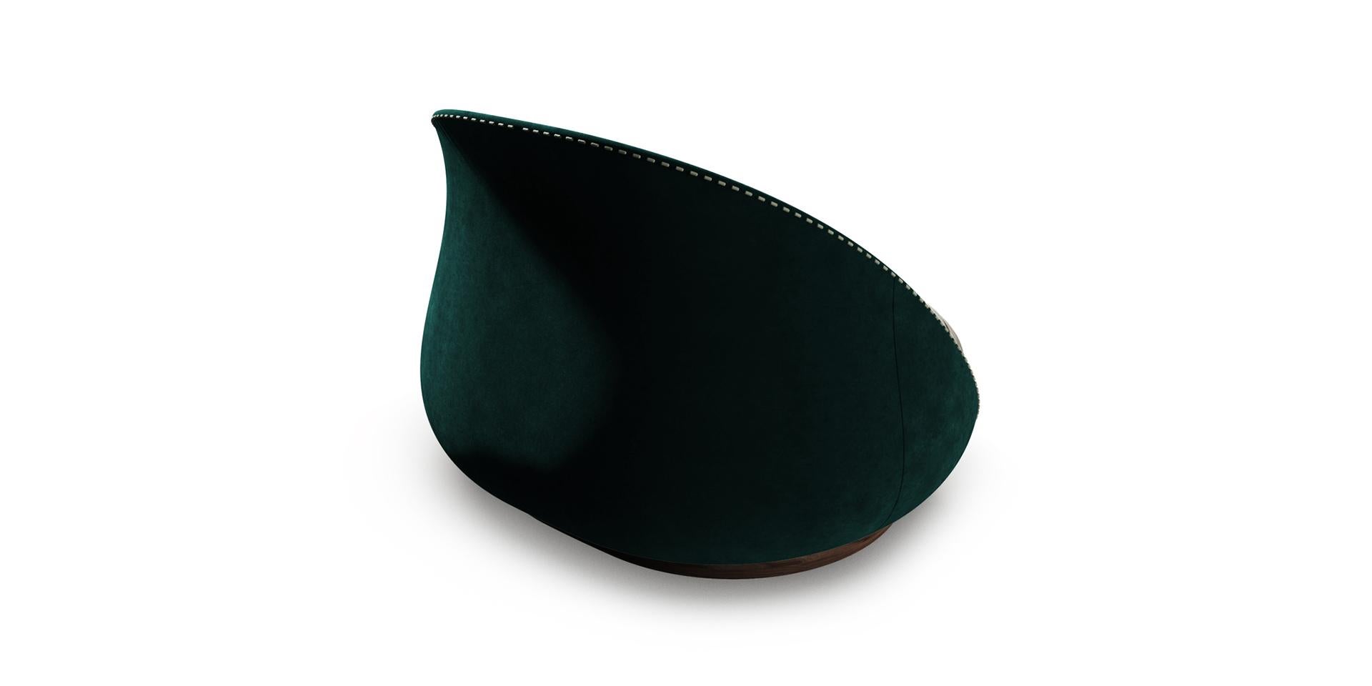 Hand-Crafted Tulip 1 Seat Sofa by Alma De Luce For Sale