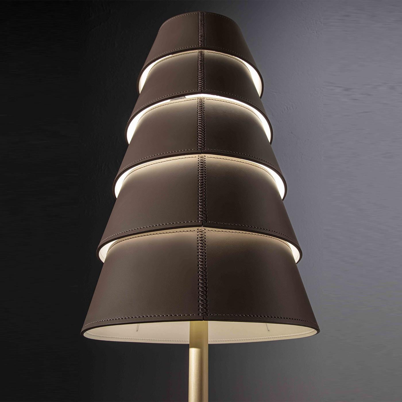 Italian Tulip Brown Floor Lamp For Sale