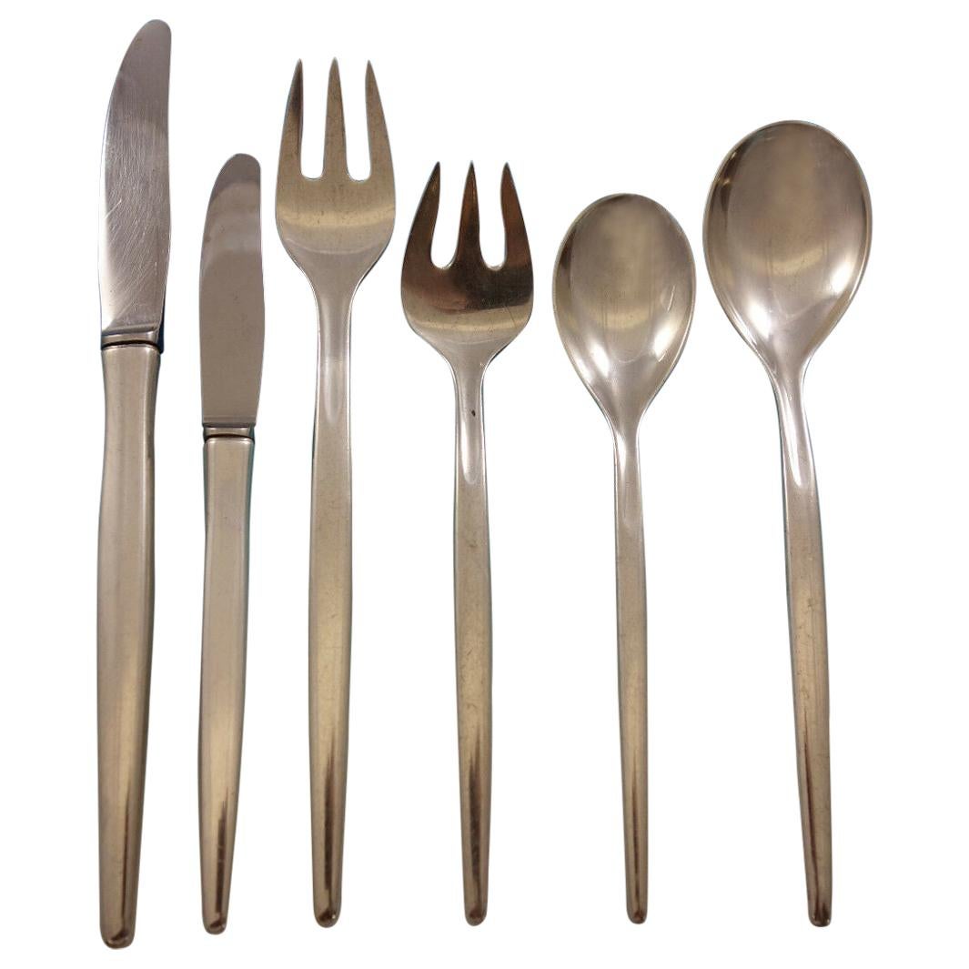 Tulip by Michelsen Sterling Silver Flatware Set for 12 Service 76 Pieces Modern For Sale