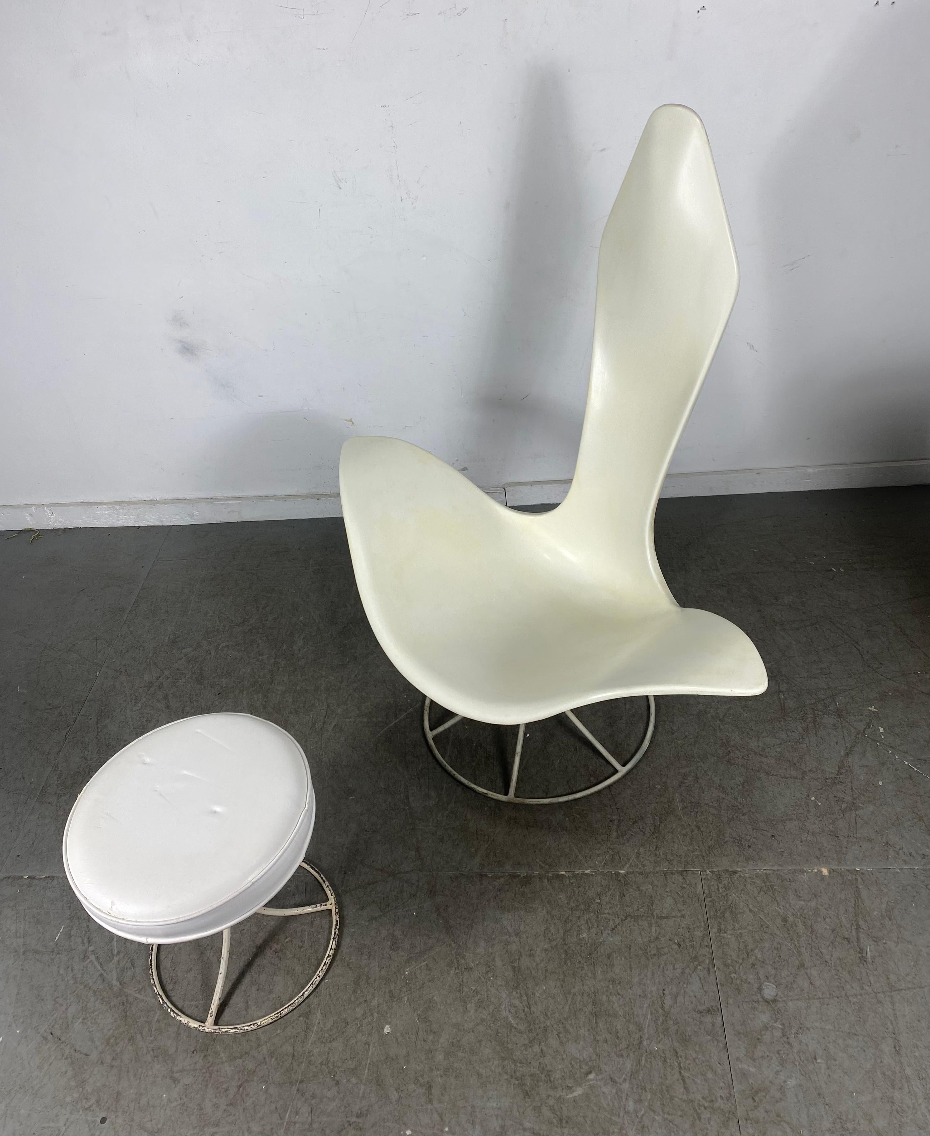 Tulip Chair & Ottoman by Erwine and Estelle Laverne for Laverne International For Sale 2