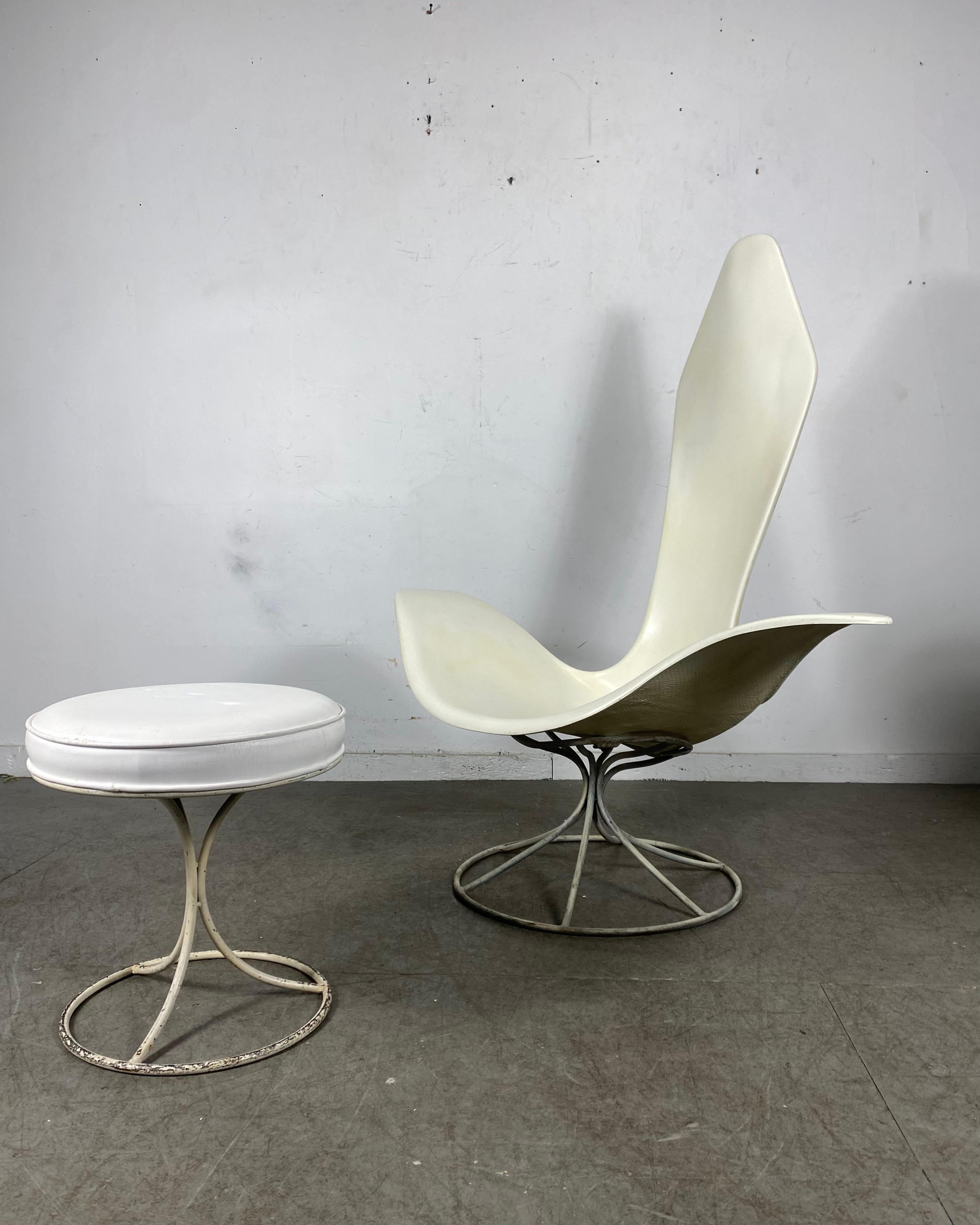 Tulip Chair & Ottoman by Erwine and Estelle Laverne for Laverne International For Sale 3