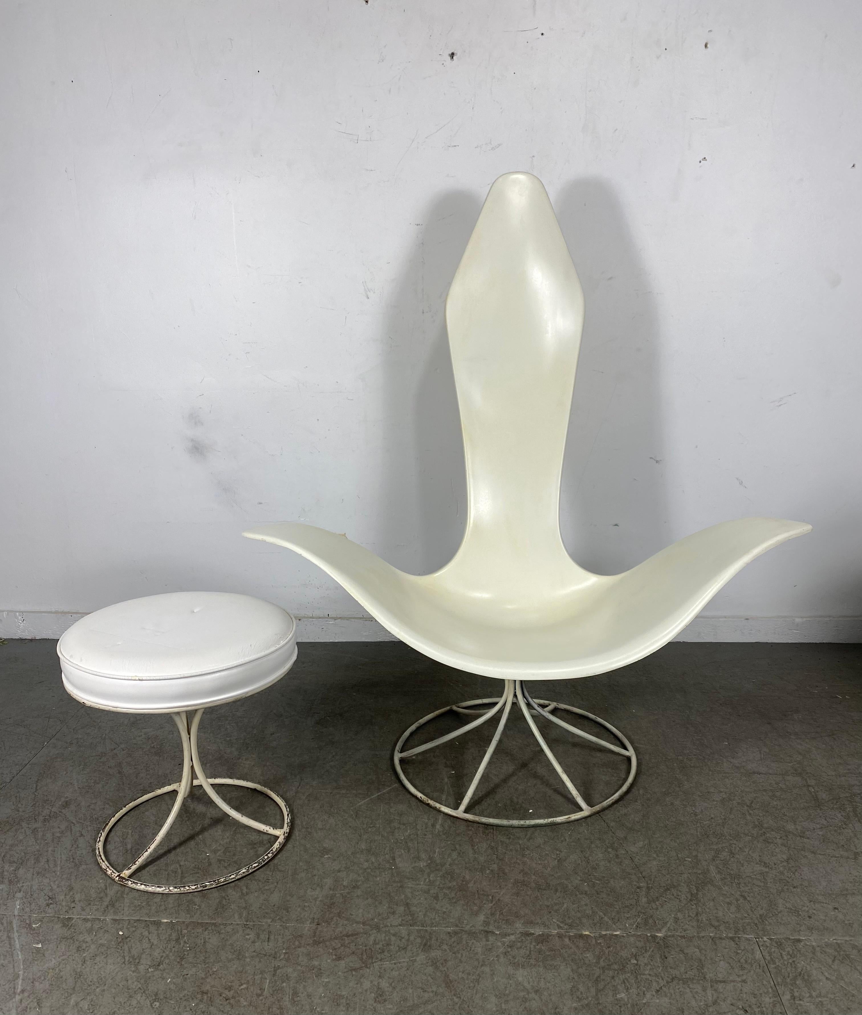 Tulip Chair & Ottoman by Erwine and Estelle Laverne for Laverne International For Sale 7